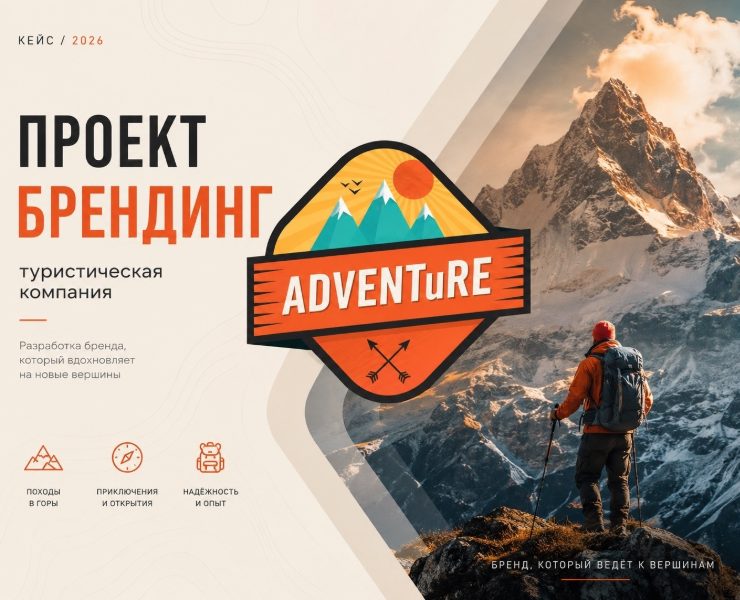 Логотип ADVENTuRE — Брендинг, Графика на Dprofile