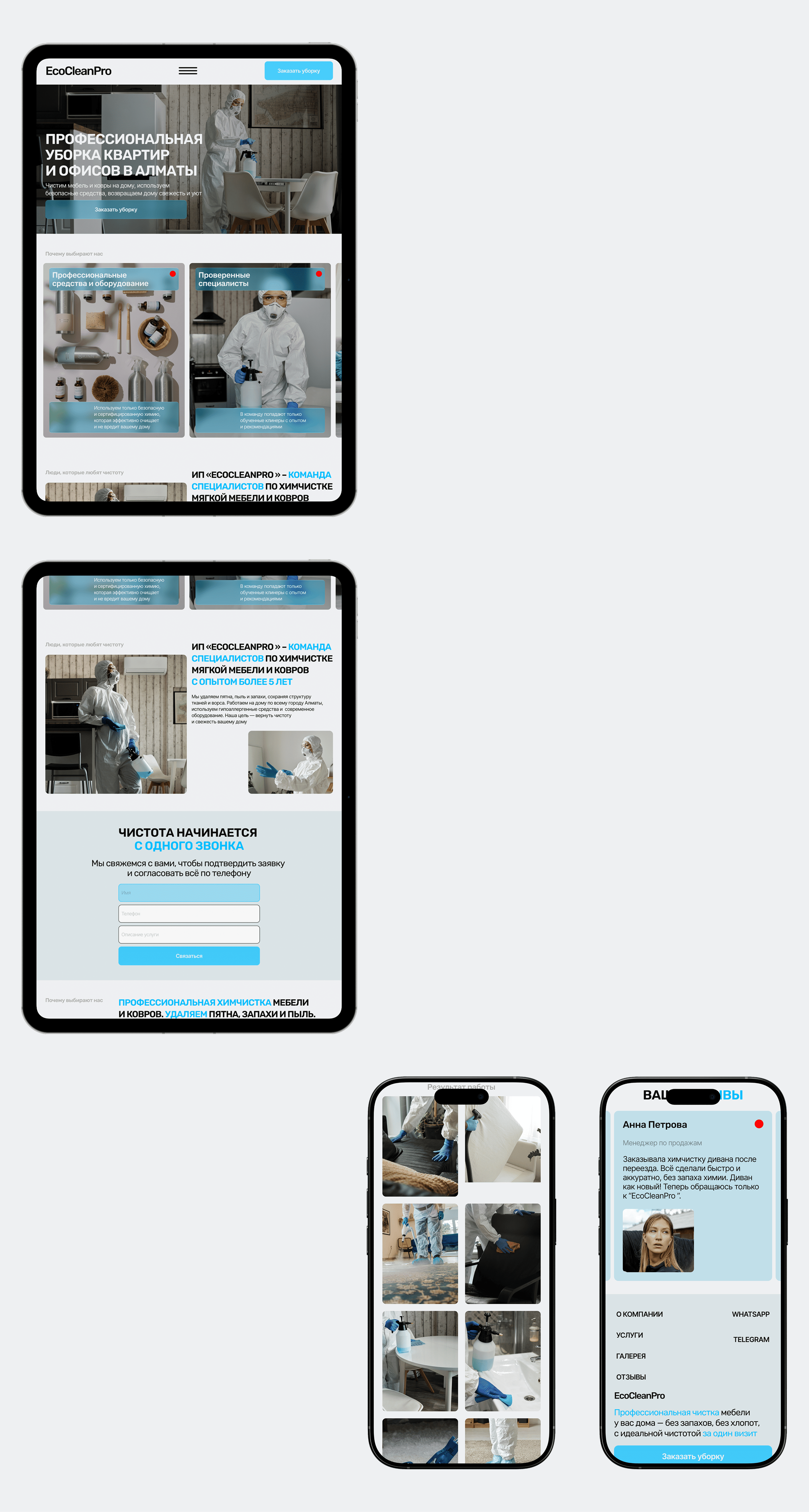EcoCleanPro (клининговая компания) — Изображение №12 — Интерфейсы, Анимация на Dprofile