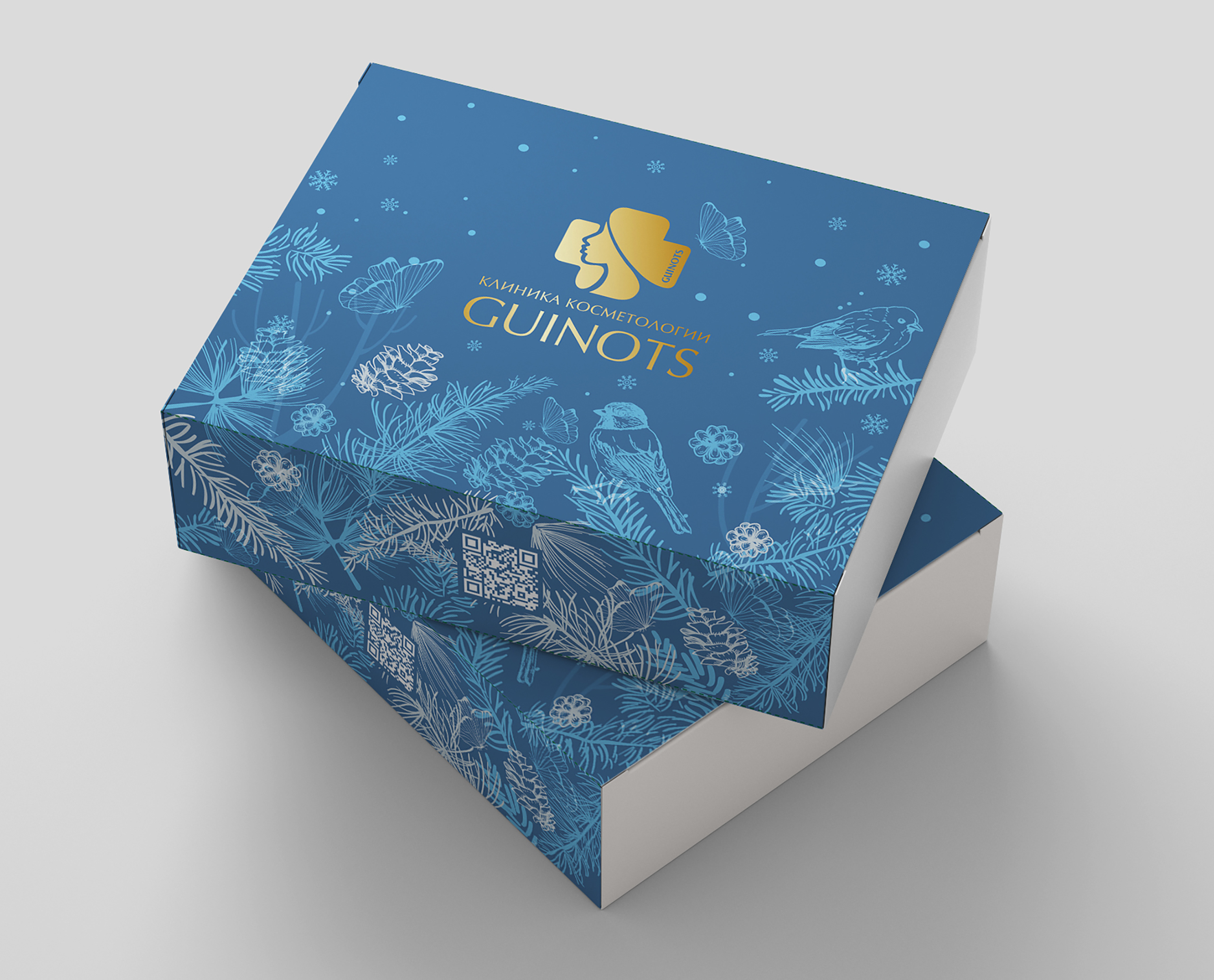 Дизайн упаковки для подарочных бьюти боксов "GUINOTS" (Зимняя коллекция) — Изображение №1 — Брендинг на Dprofile