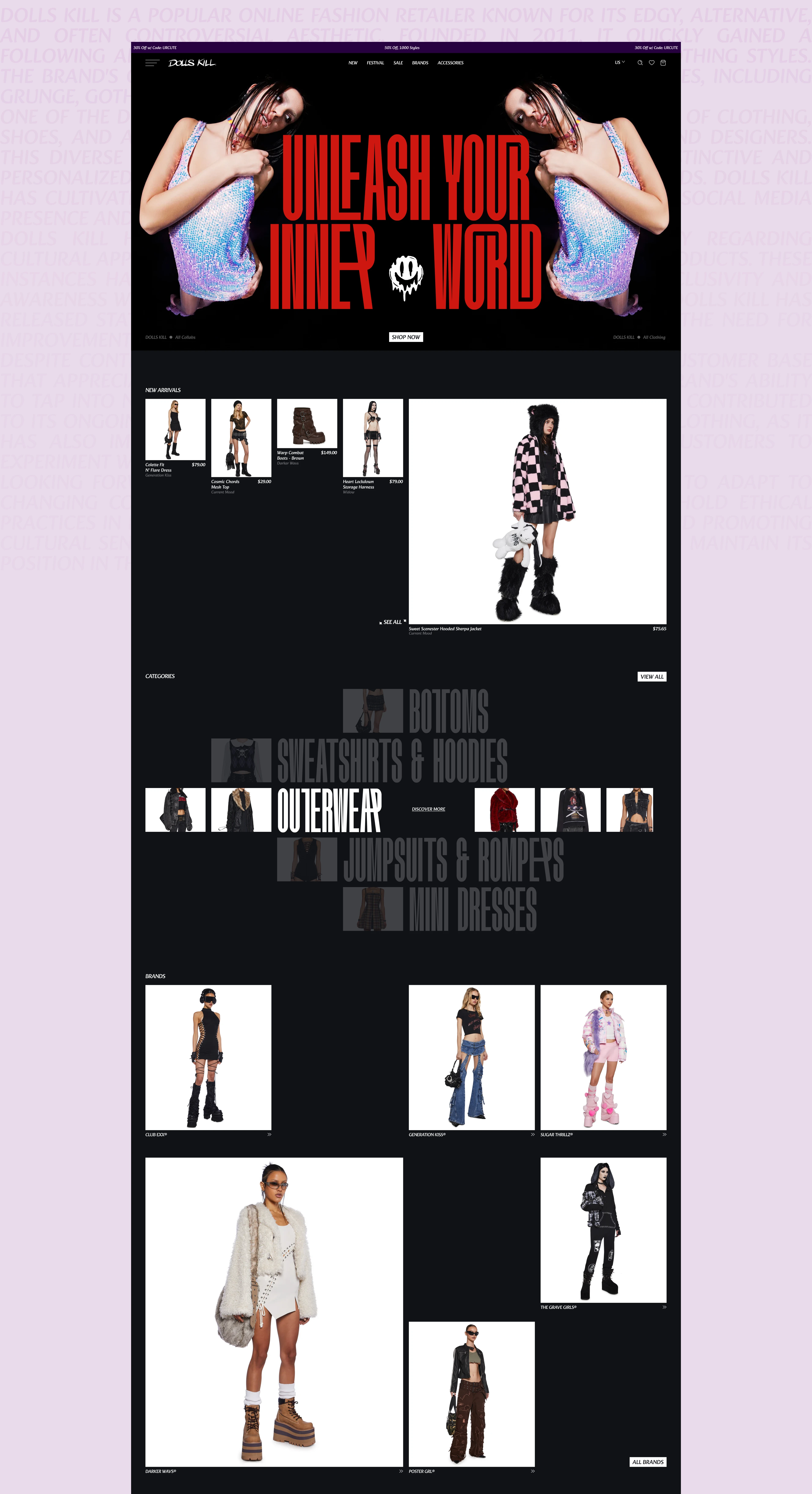 DOLLS KILL, e-commerce — Изображение №3 — Интерфейсы, Анимация на Dprofile