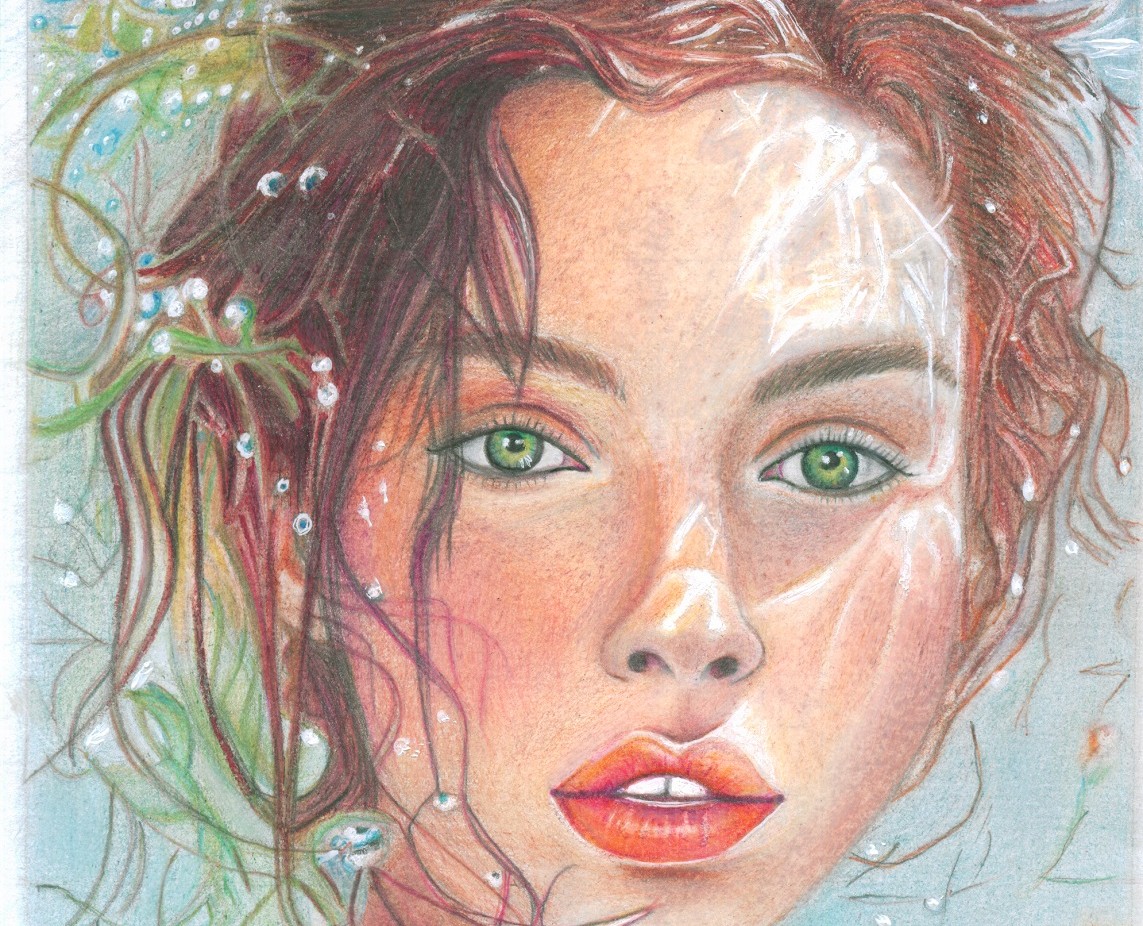 Девушка в воде Цветные карандаши на Dprofile