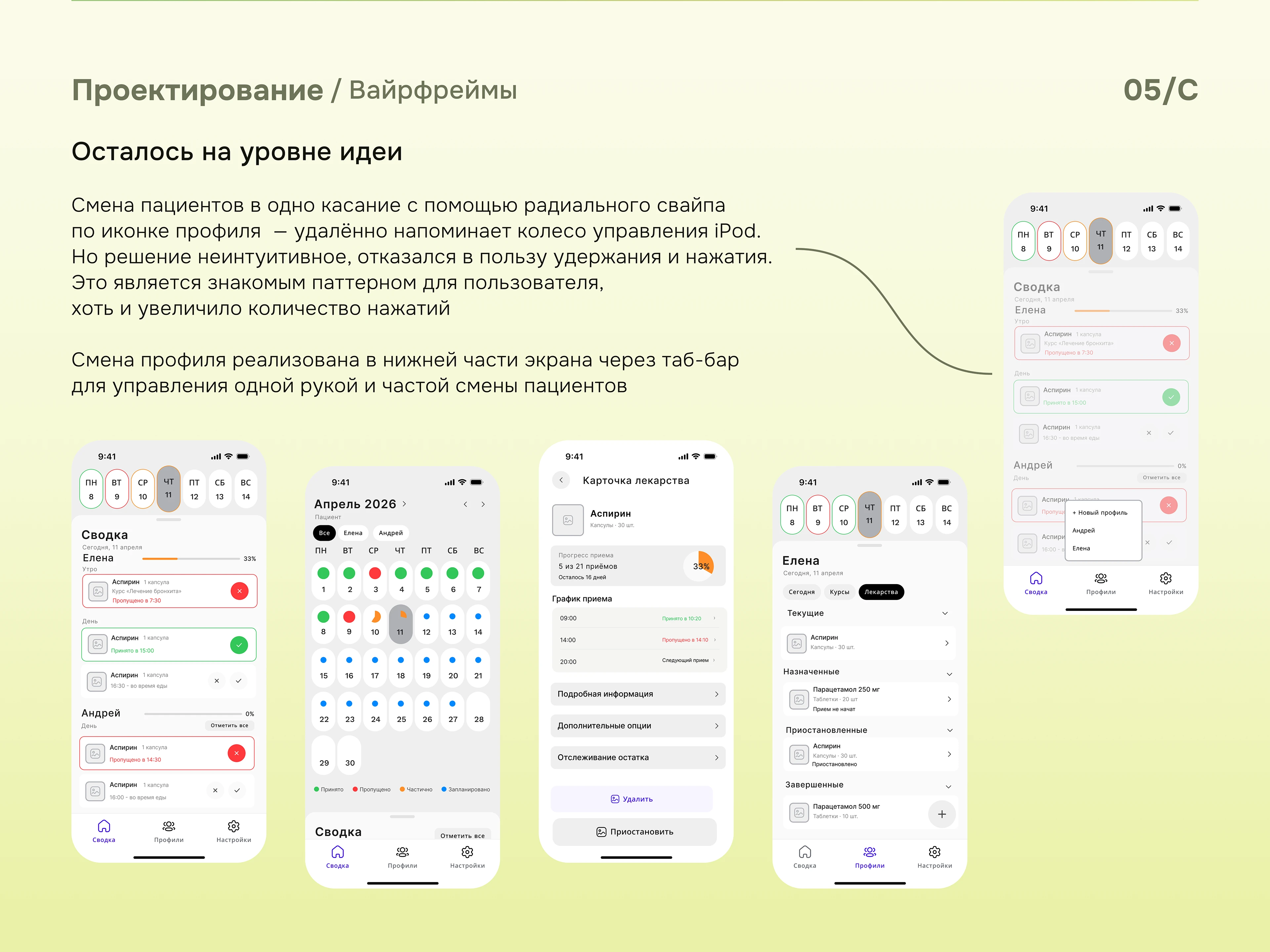 Mendi — Personal Med Tracker — Изображение №13 — Интерфейсы на Dprofile