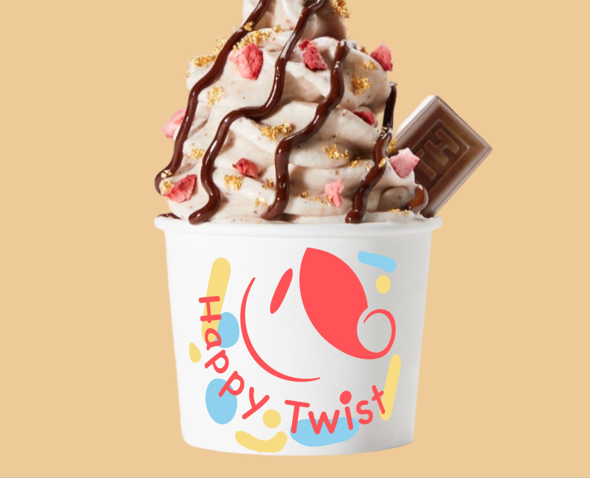 Метафора знака селфи в бренд мороженного Happy Twist на Dprofile