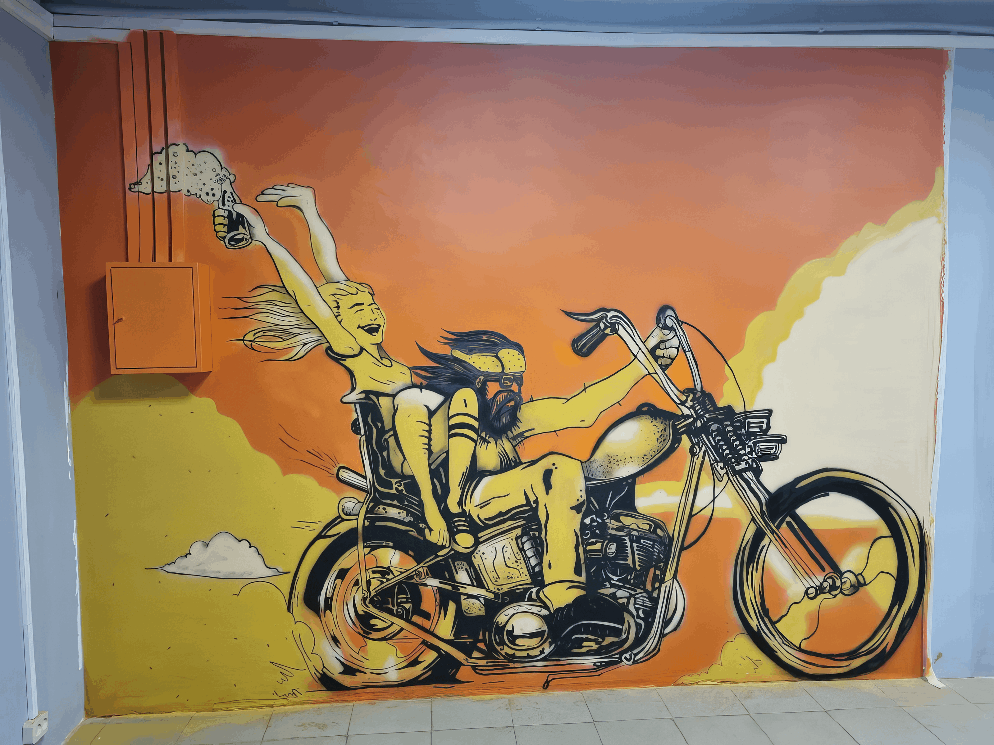 Роспись помещения на заказ для байкерского клуба. — Изображение №2 — Иллюстрация, Архитектура на Dprofile