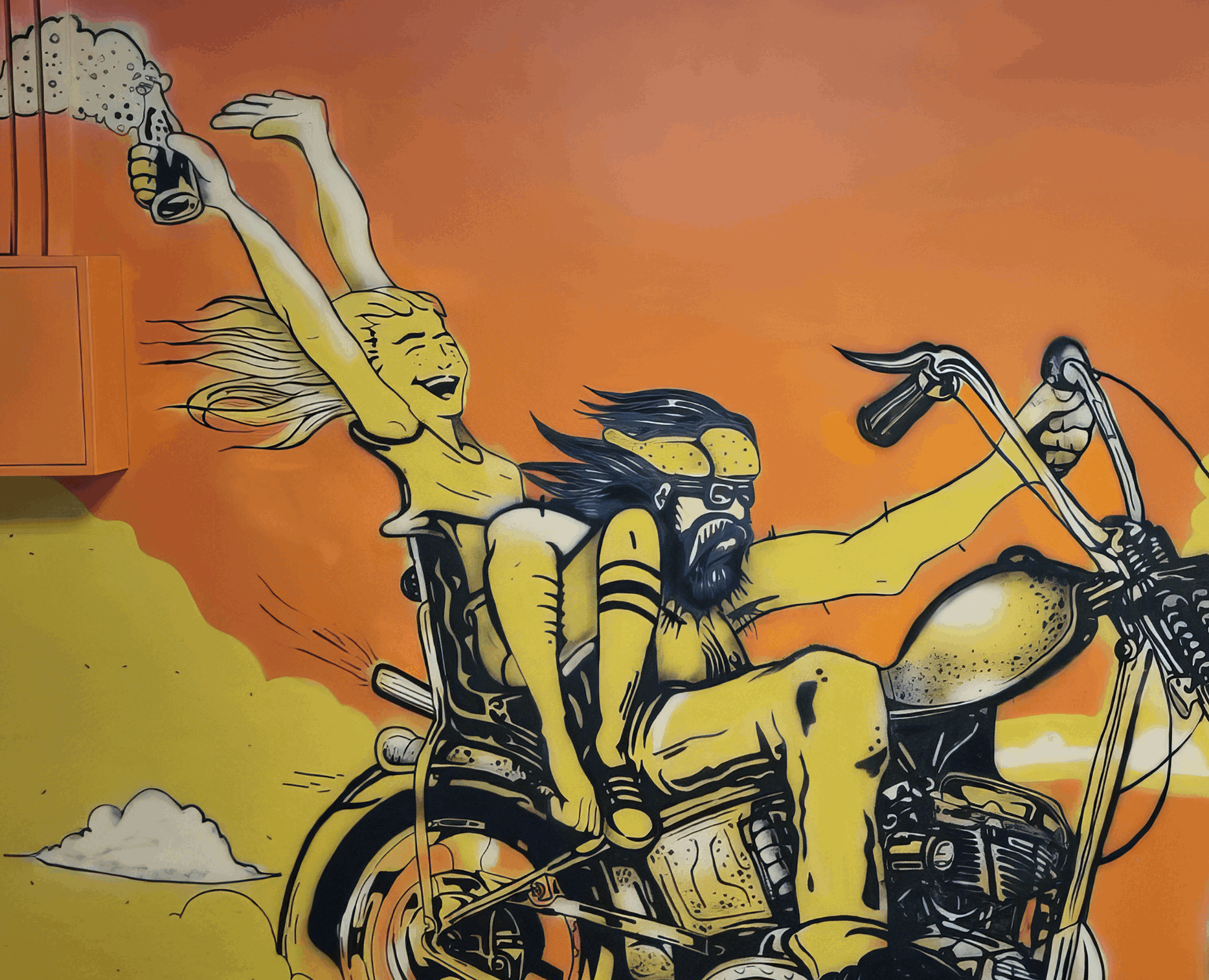 Роспись помещения на заказ для байкерского клуба. — Иллюстрация, Архитектура на Dprofile