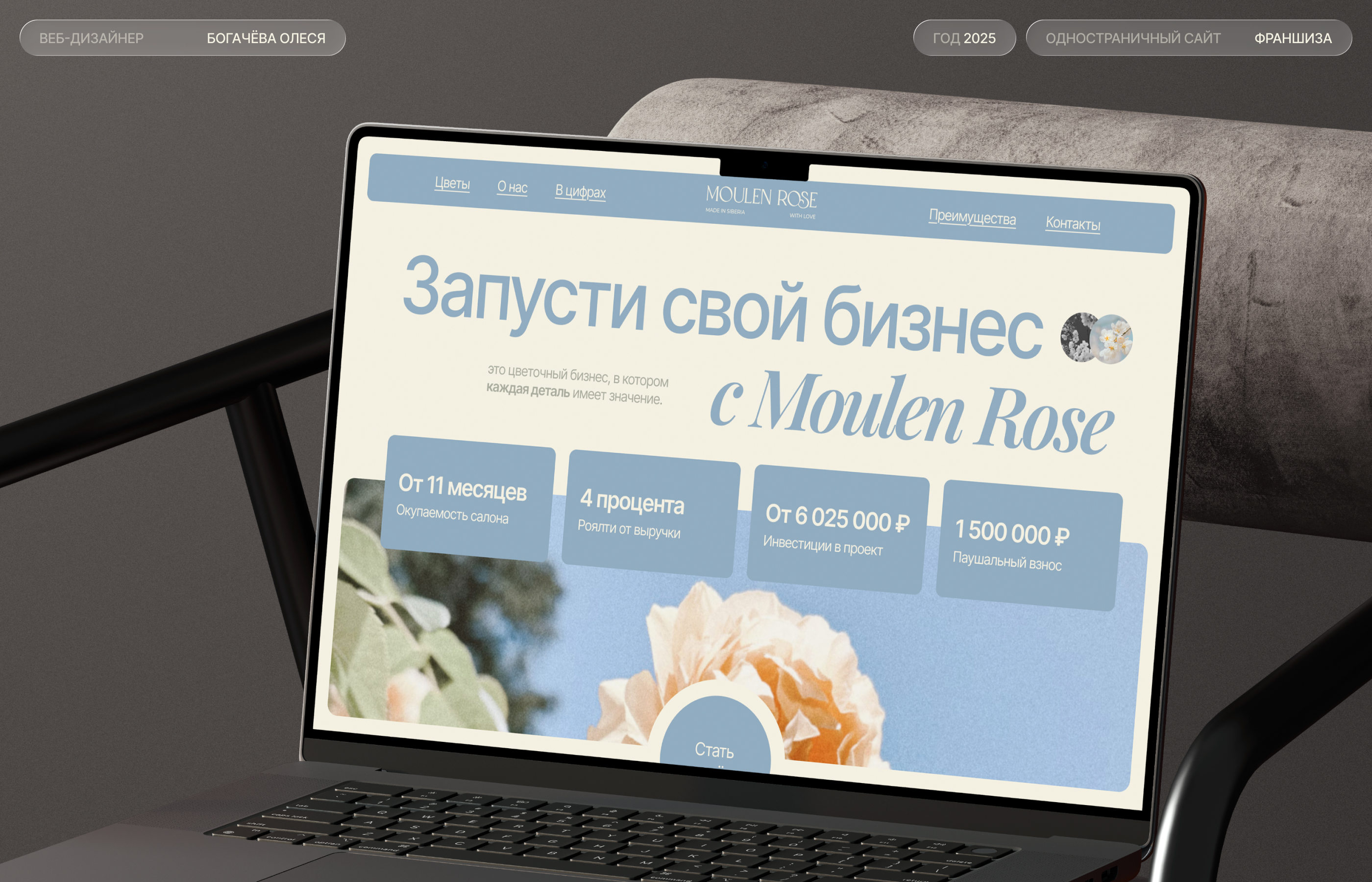 Цветочная франшиза | Одностраничный сайт — Изображение №1 — Интерфейсы на Dprofile