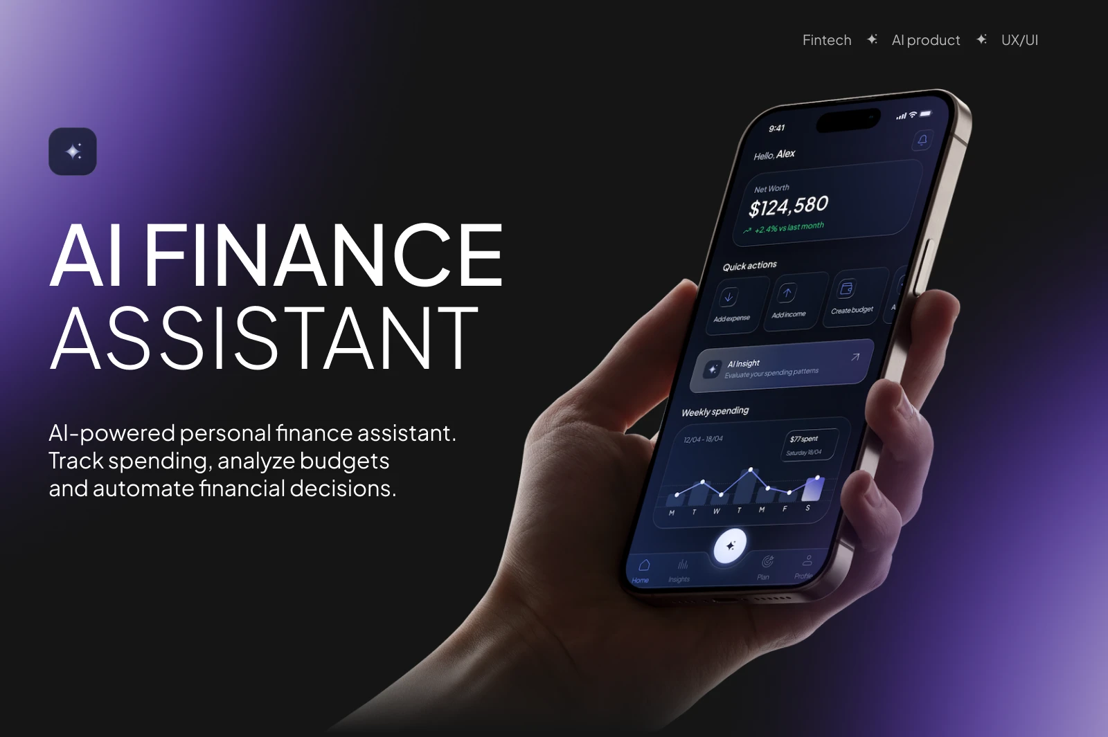 AI Finance Assistant — Fintech AI Product Design — Изображение №1 — Интерфейсы на Dprofile