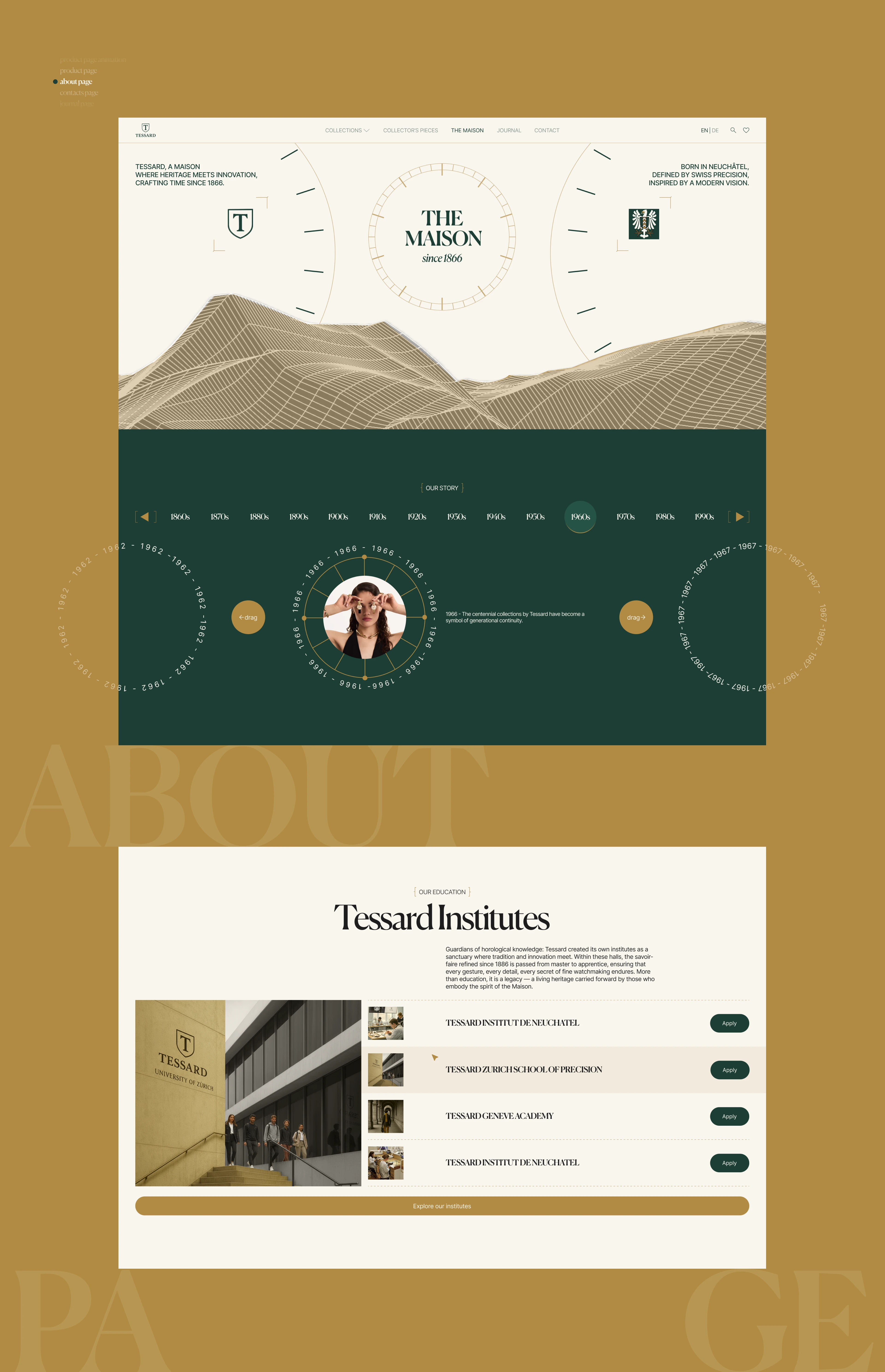 Tessard Watch Maison | Corporate Website — Изображение №10 — Интерфейсы, Анимация на Dprofile