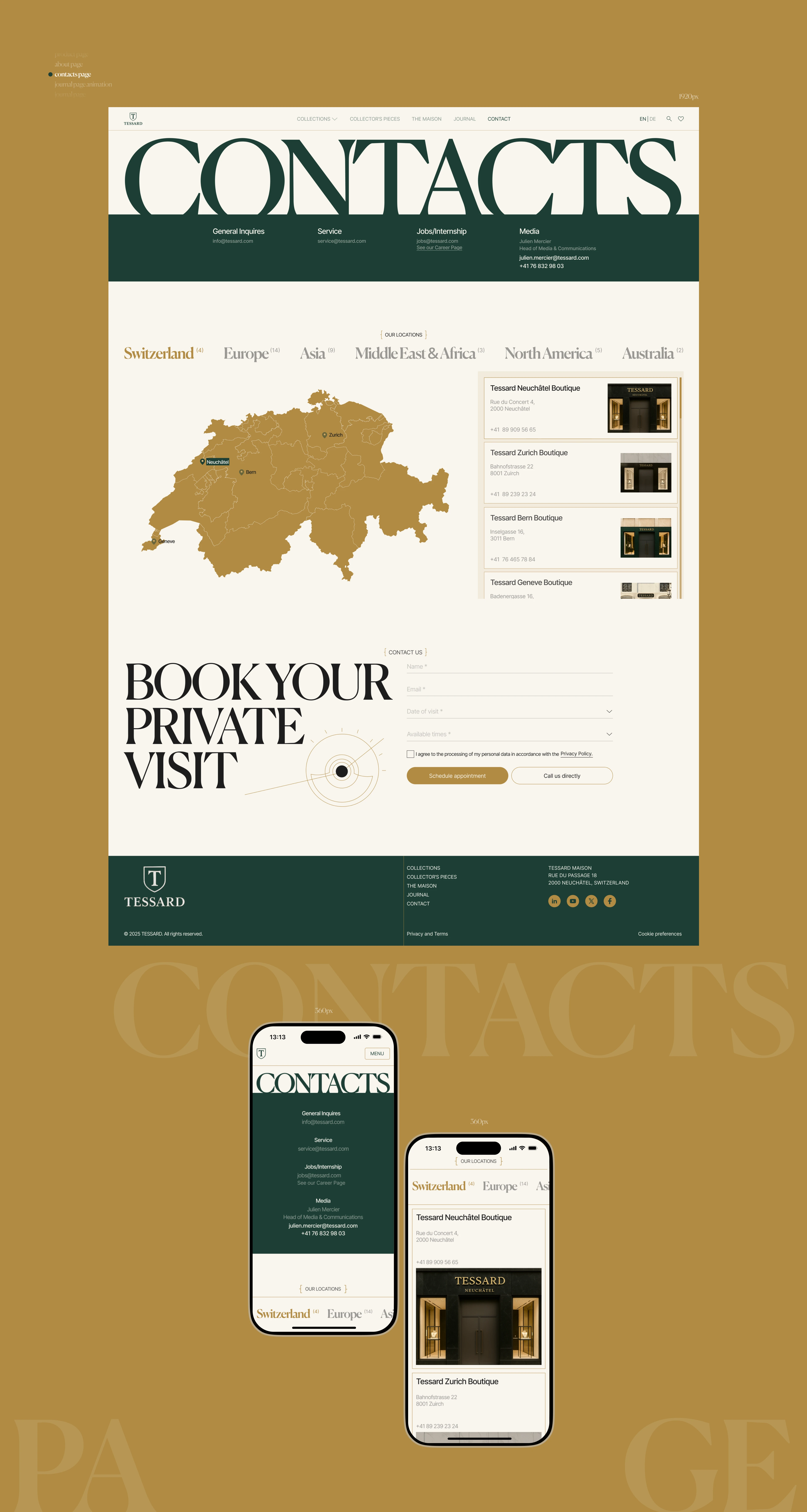 Tessard Watch Maison | Corporate Website — Изображение №12 — Интерфейсы, Анимация на Dprofile