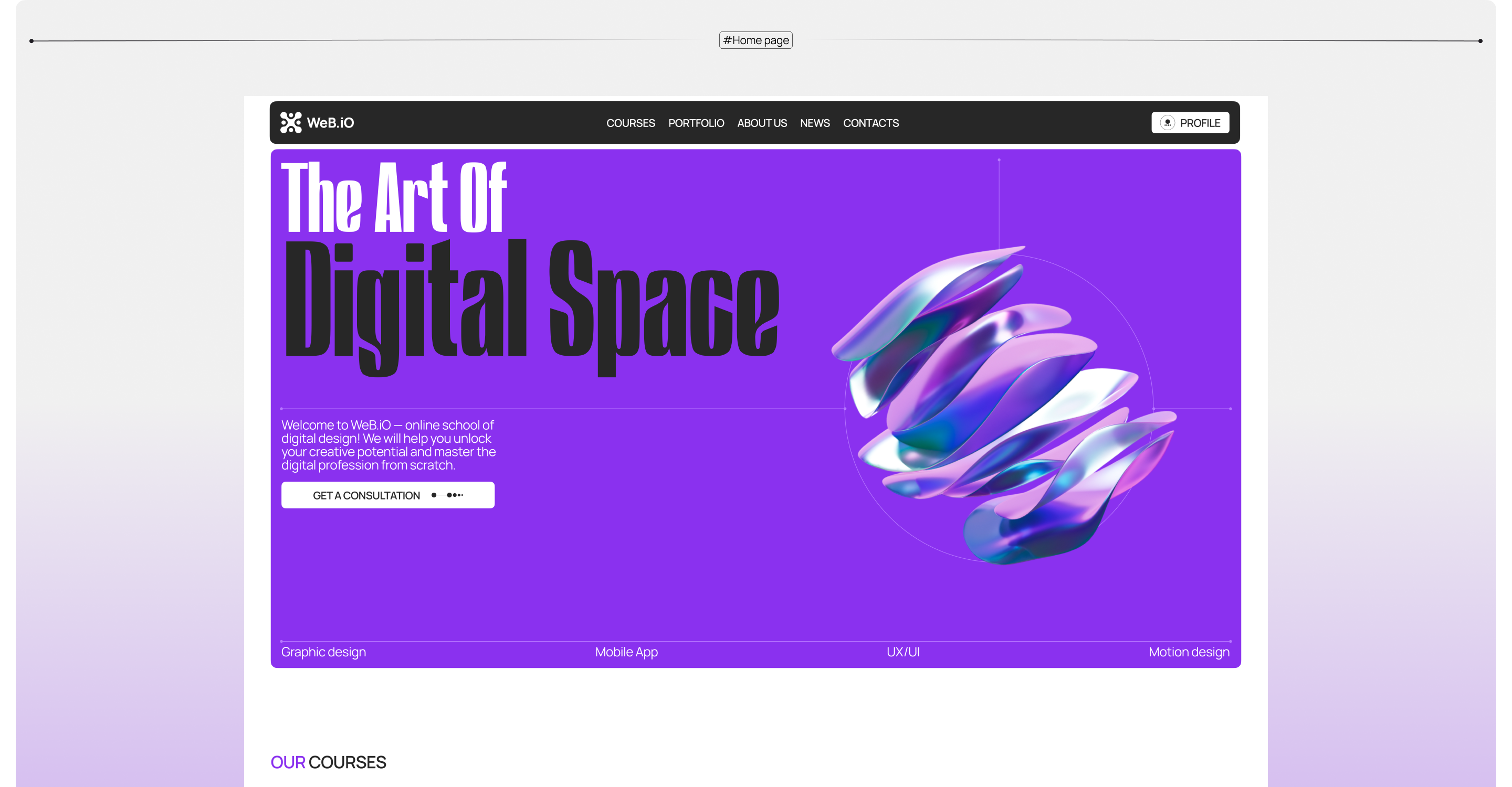 WeB.iO | Digital School | Corporate Website — Изображение №2 — Интерфейсы, Анимация на Dprofile