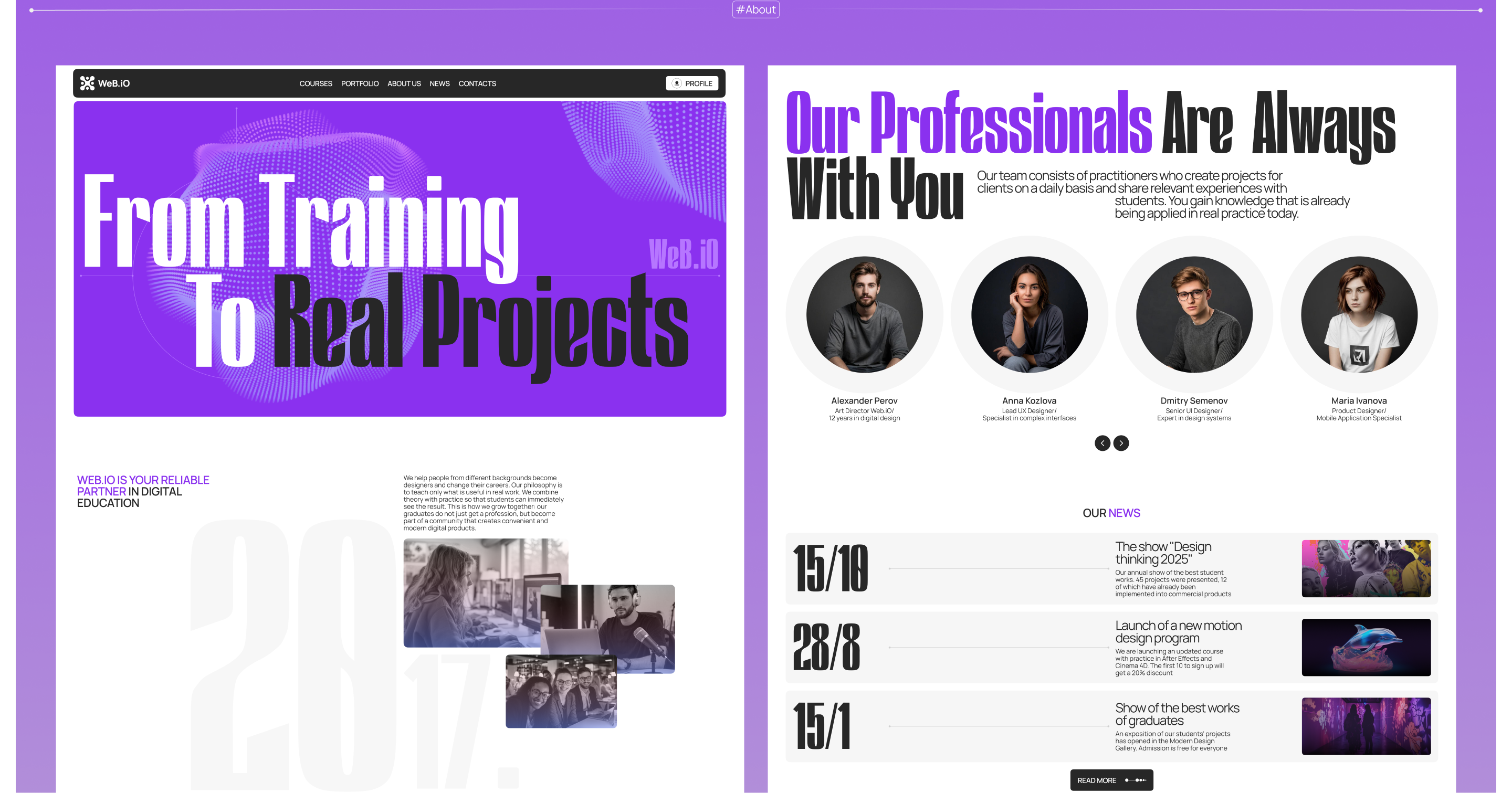 WeB.iO | Digital School | Corporate Website — Изображение №10 — Интерфейсы, Анимация на Dprofile
