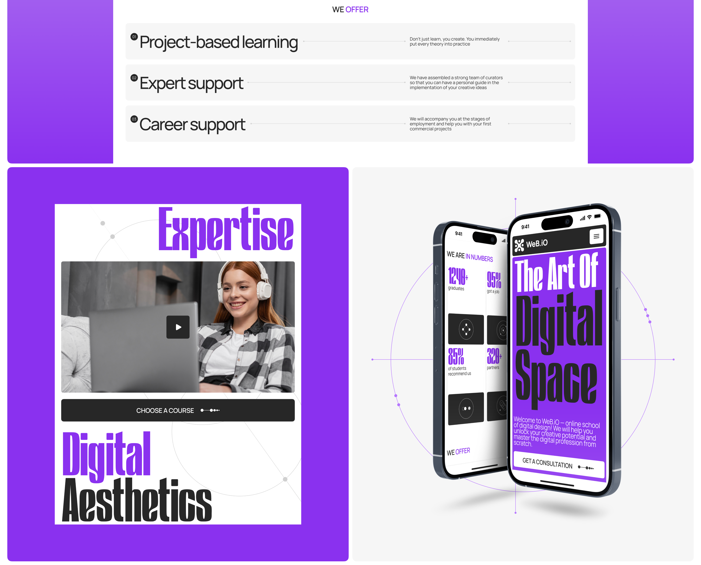WeB.iO | Digital School | Corporate Website — Изображение №4 — Интерфейсы, Анимация на Dprofile