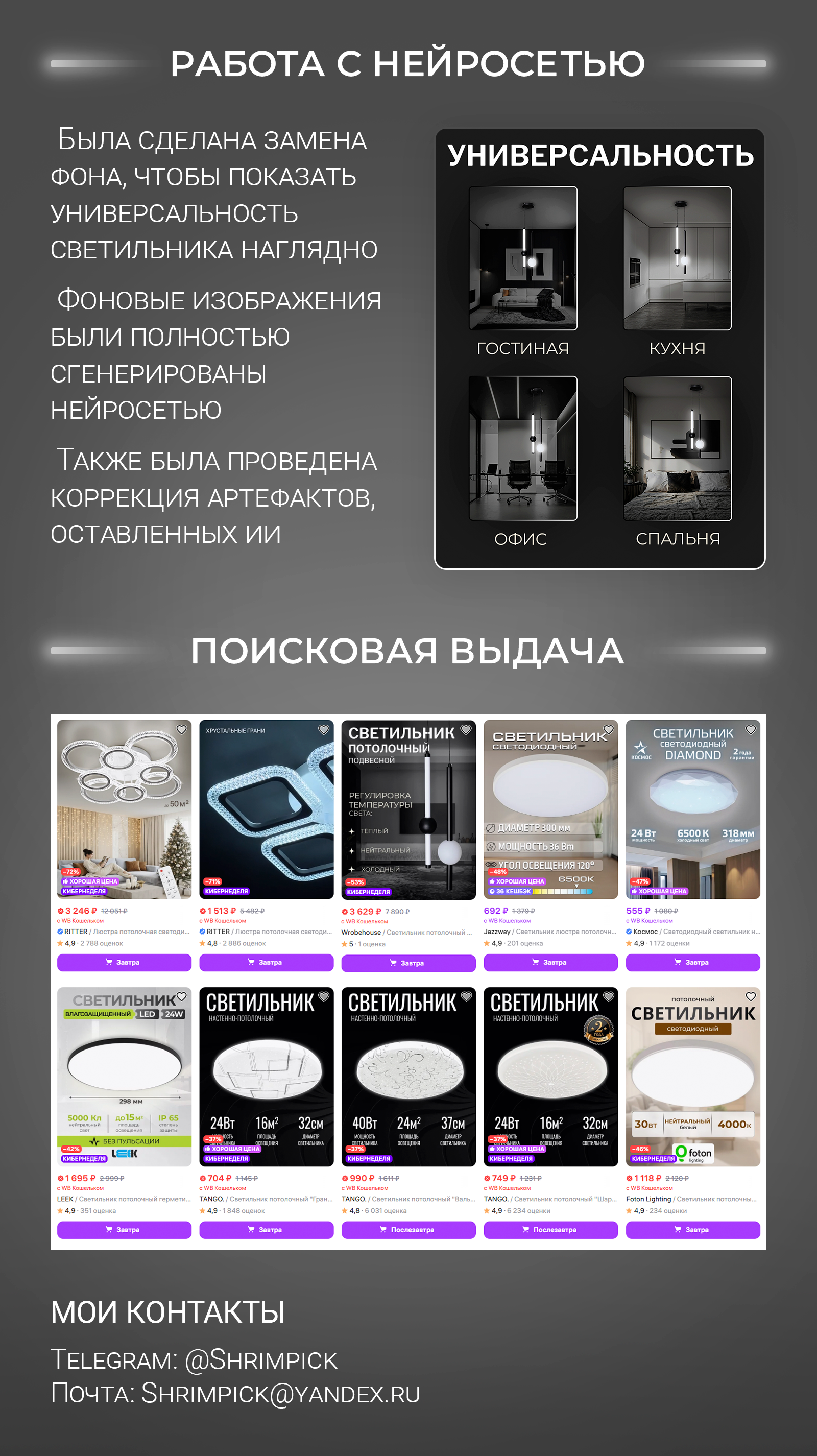 Инфографика для светильника — Изображение №3 — Графика, Маркетинг на Dprofile