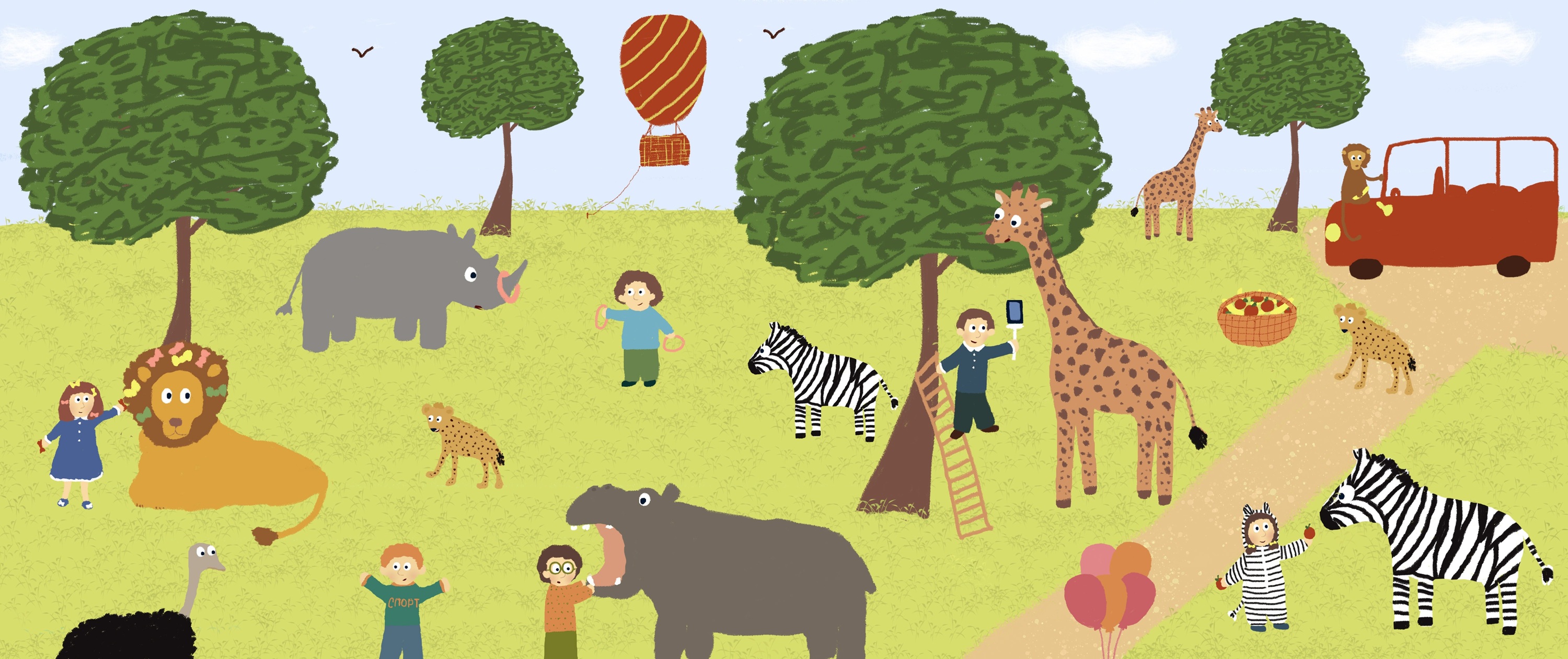 Виммельбух "Сафари" — Изображение №3 — Иллюстрация на Dprofile