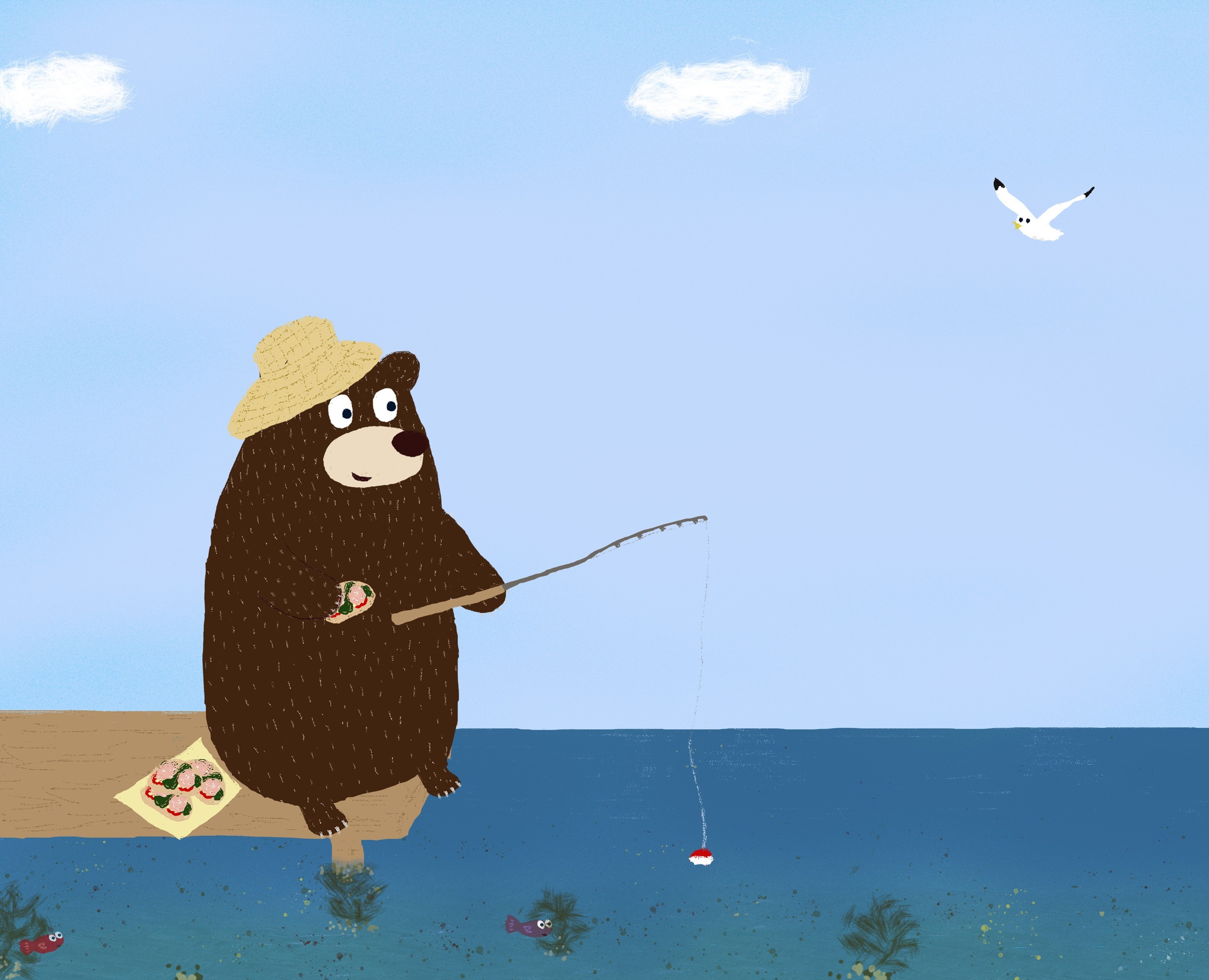 Детская иллюстрация - Будни медведя — Иллюстрация на Dprofile
