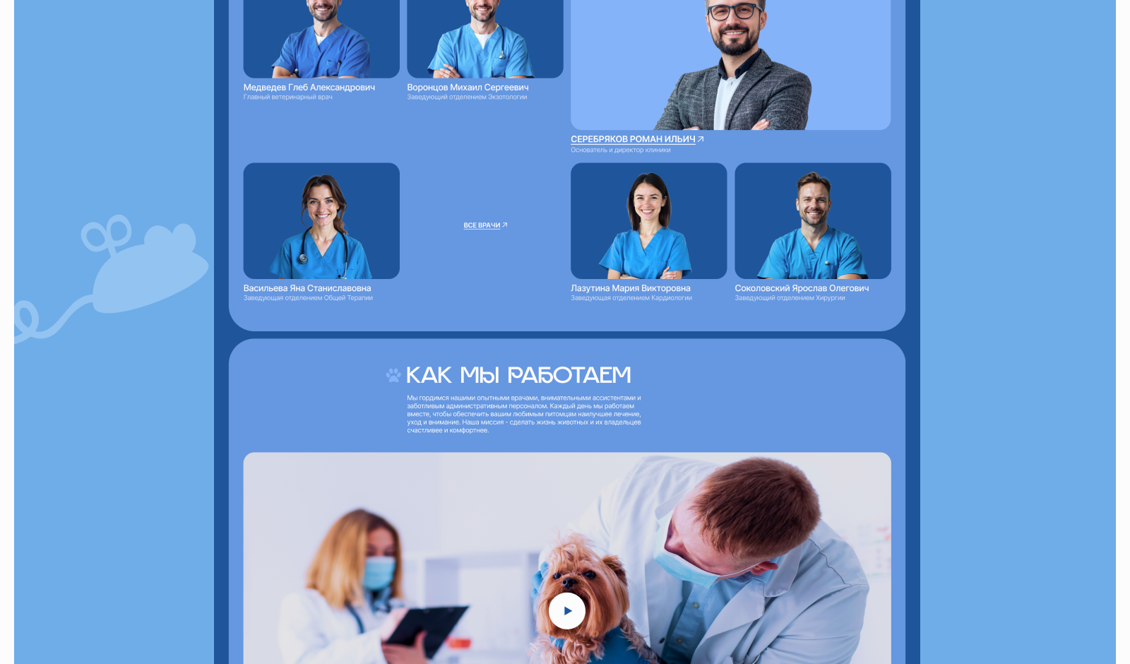 Концепт сайта ветеринарной клиники| Paw Prints — Изображение №5 — Интерфейсы, Брендинг на Dprofile