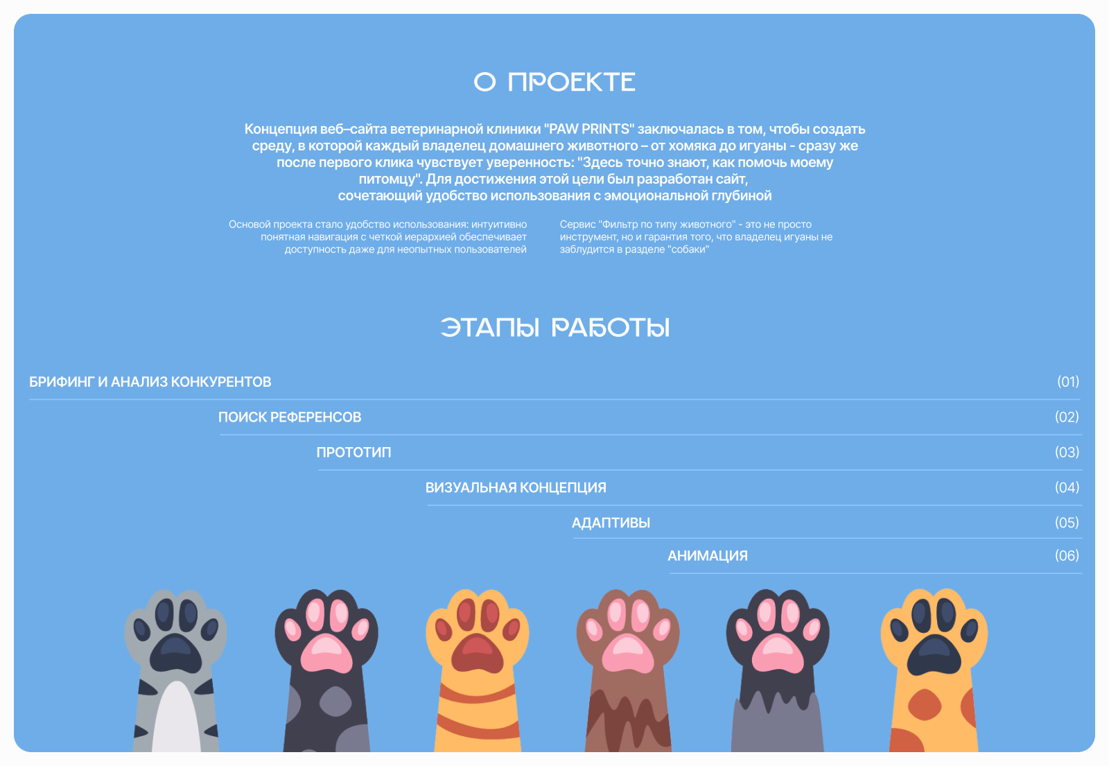 Концепт сайта ветеринарной клиники| Paw Prints — Изображение №2 — Интерфейсы, Брендинг на Dprofile