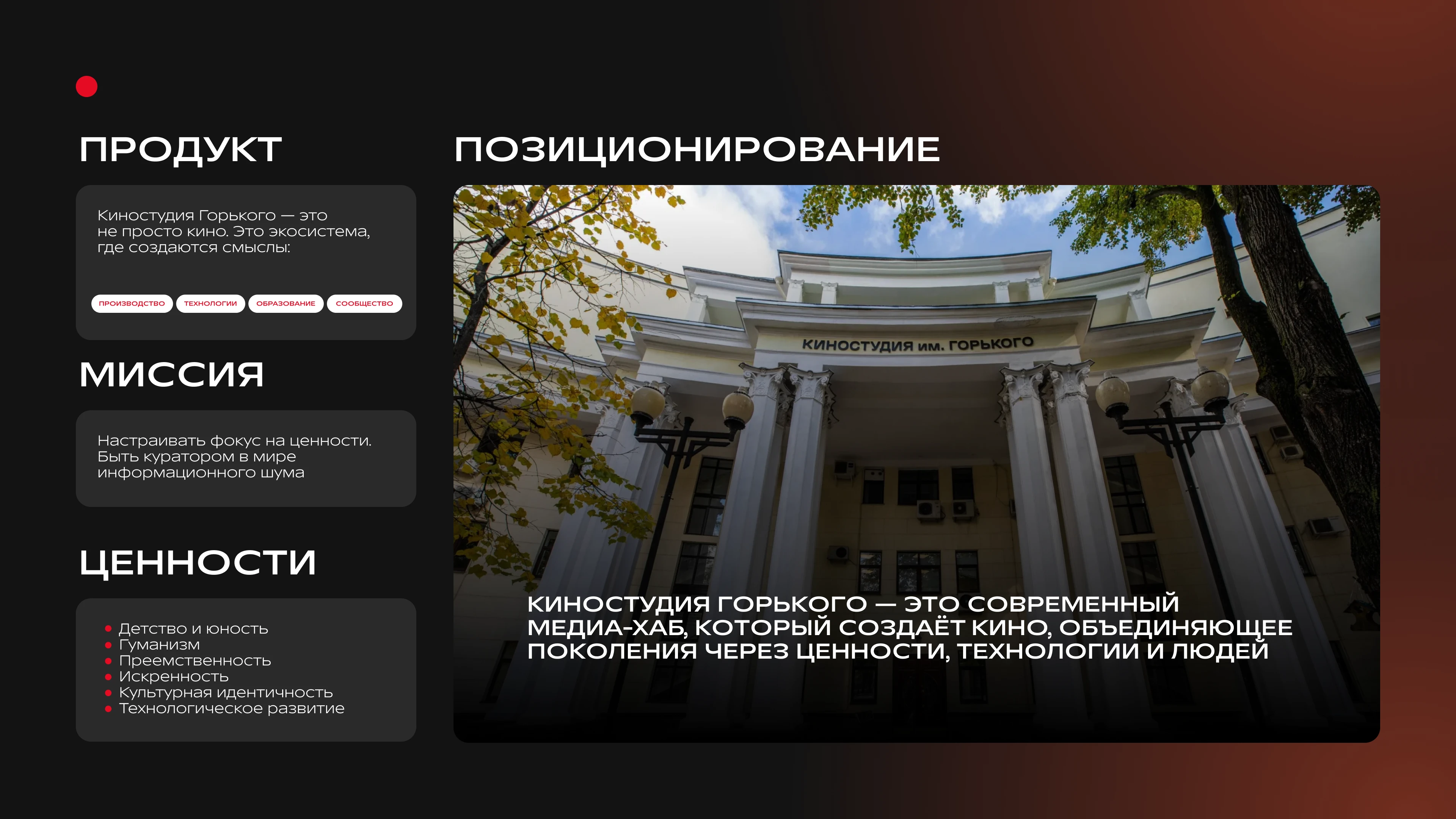 Форма и фокус/дизайн-концепция/киностудия горького — Изображение №3 — Брендинг на Dprofile