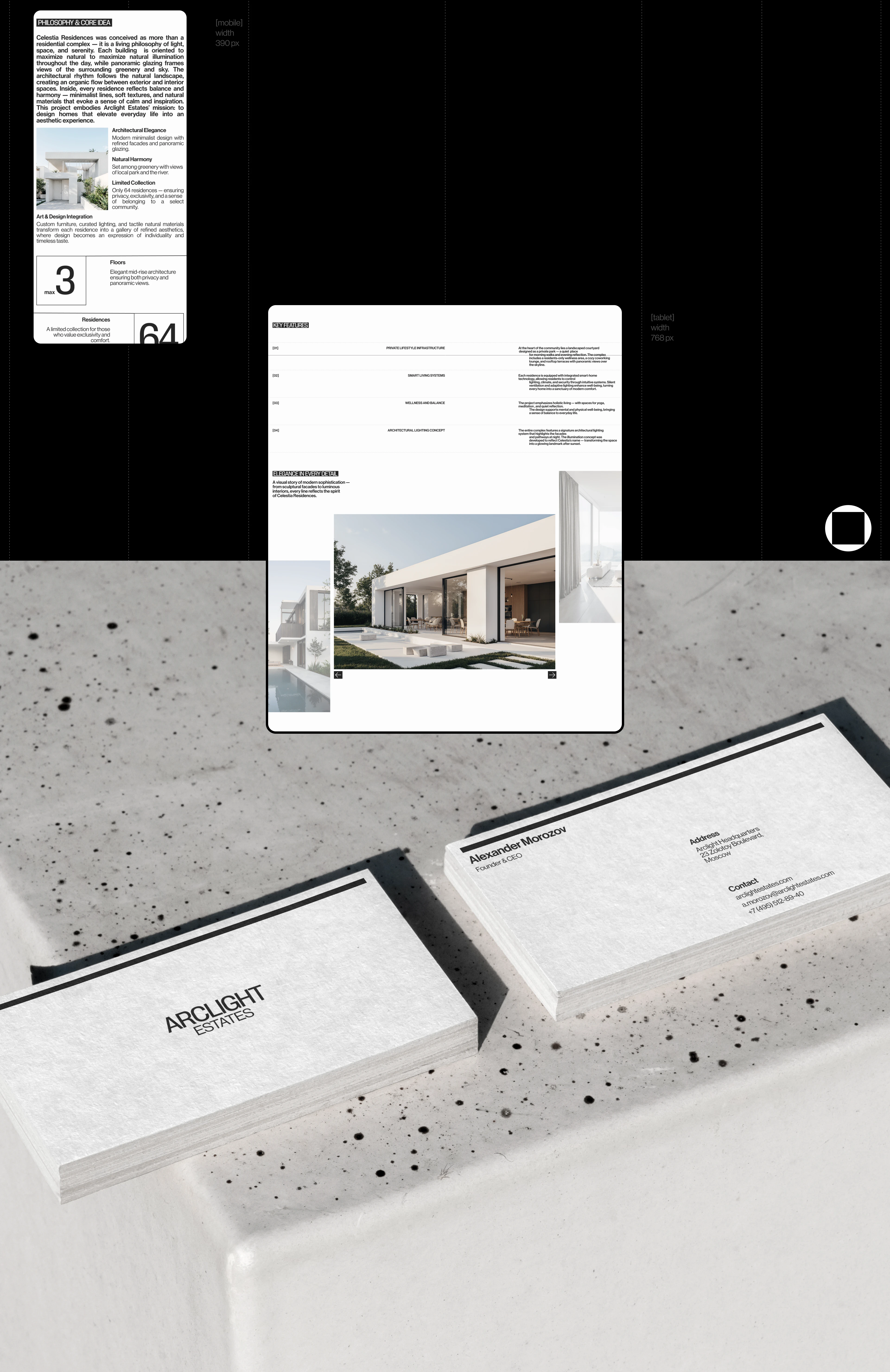 Arclight Estates | Web Design — Изображение №7 — Интерфейсы, Анимация на Dprofile