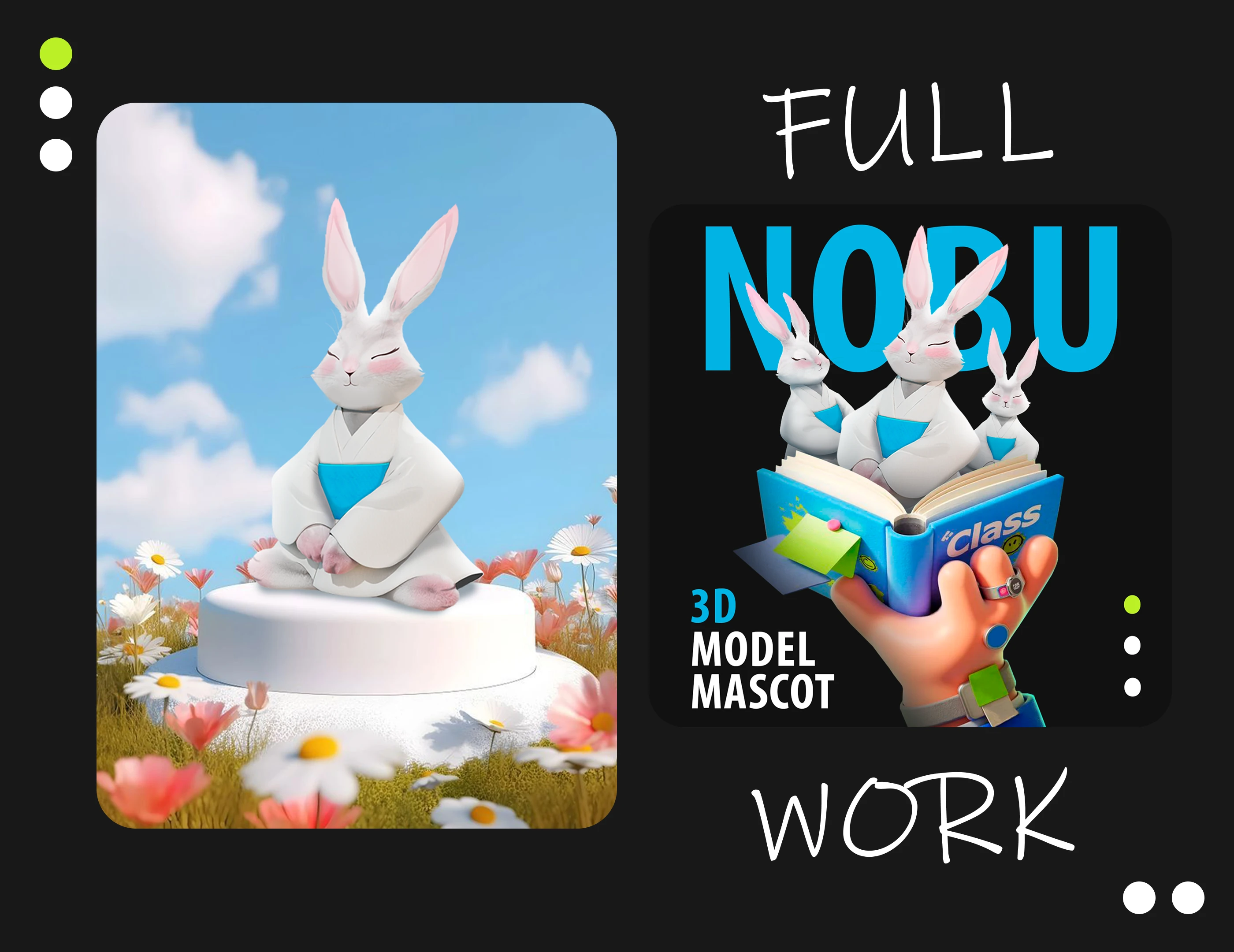 Разработка 3D-маскота для бренда NOBU — Изображение №6 — Иллюстрация, 3D на Dprofile