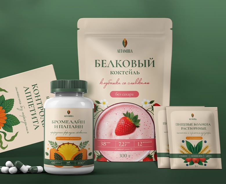 Дизайн упаковки линейки товаров для снижения веса на Dprofile