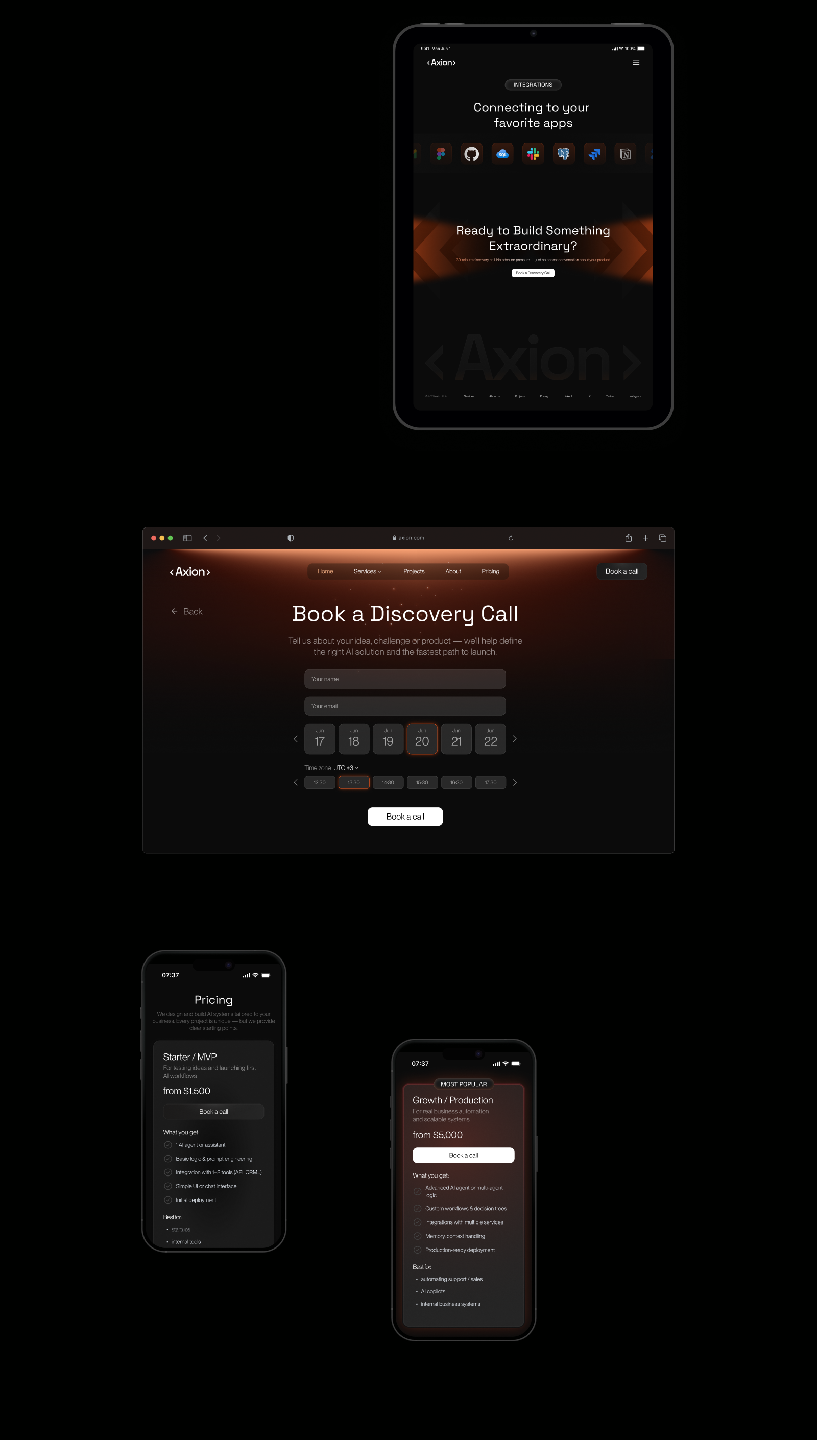 Axion – AI Development studio — Изображение №10 — Интерфейсы, Брендинг на Dprofile