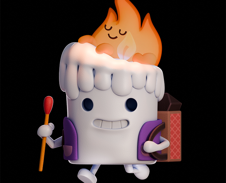 Свечка с питомцем — Иллюстрация, 3D на Dprofile