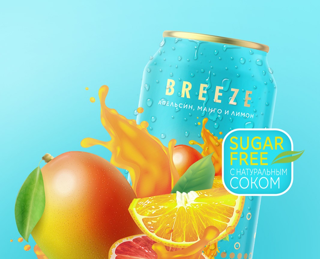 BREEZE - лого и дизайн этикеток для линейки лимонадов — Брендинг на Dprofile