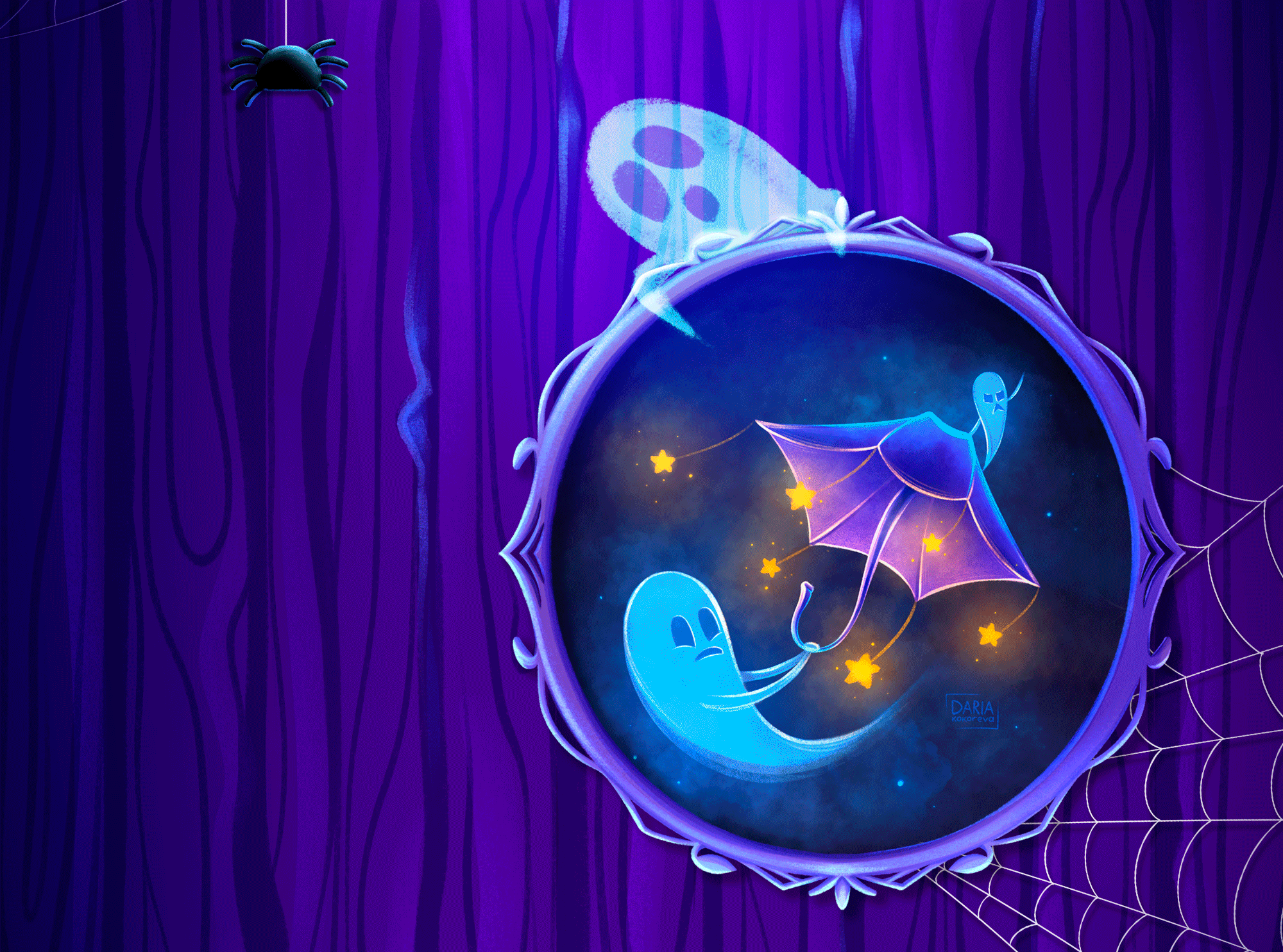 "Дом призраков" иллюстрации для Хэллоуина — Изображение №4 — Иллюстрация на Dprofile