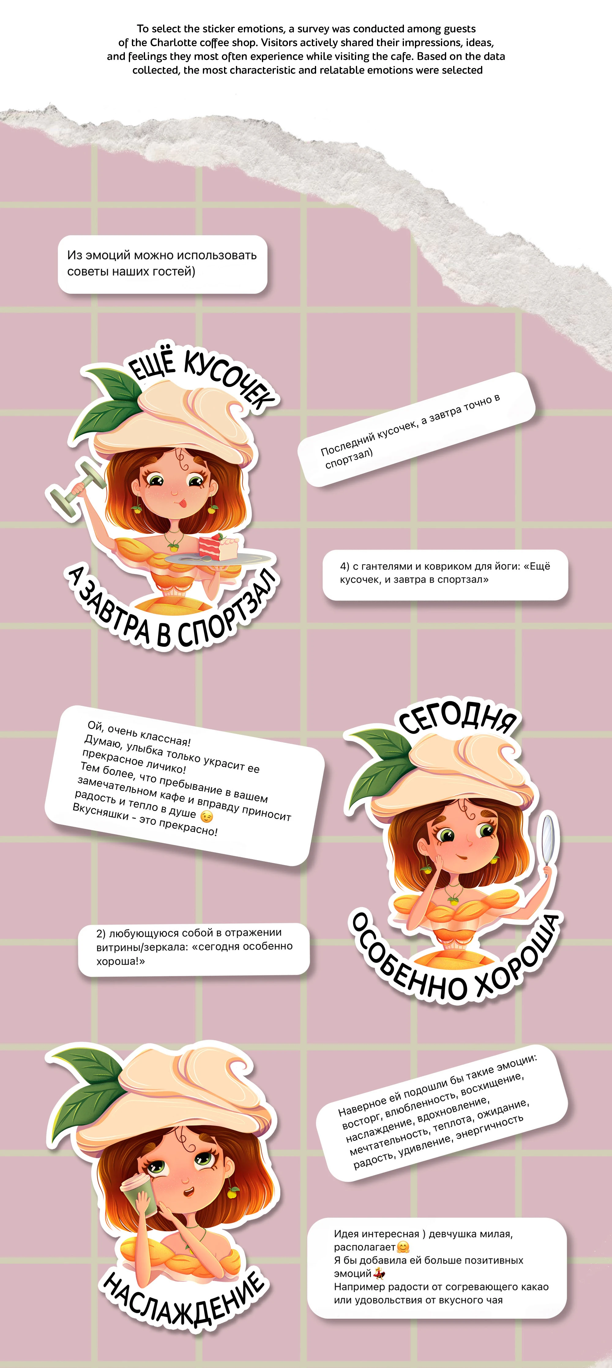 Стикерпак для кофейни Шарлотка — Изображение №5 — Брендинг, Иллюстрация на Dprofile