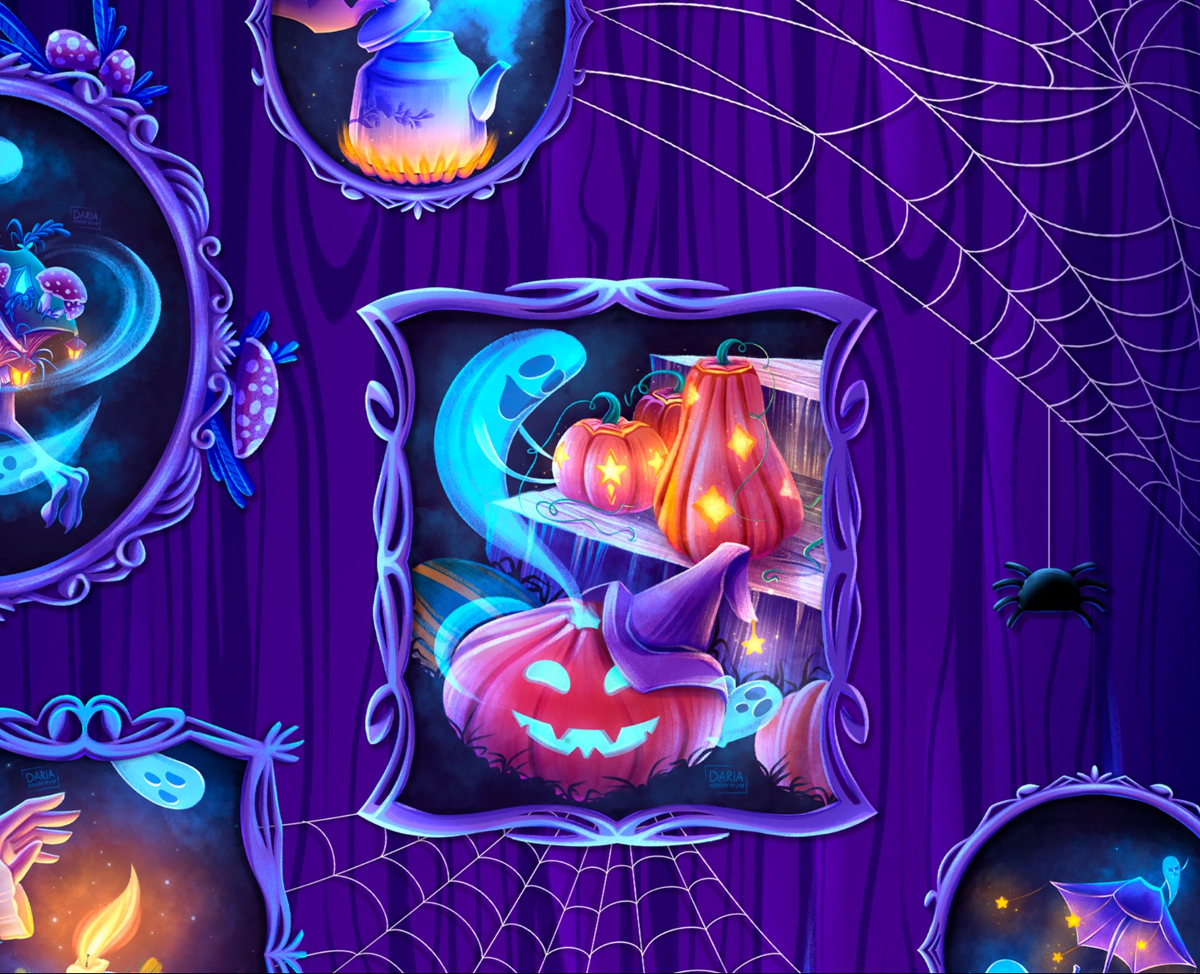 "Дом призраков" иллюстрации для Хэллоуина — Иллюстрация на Dprofile