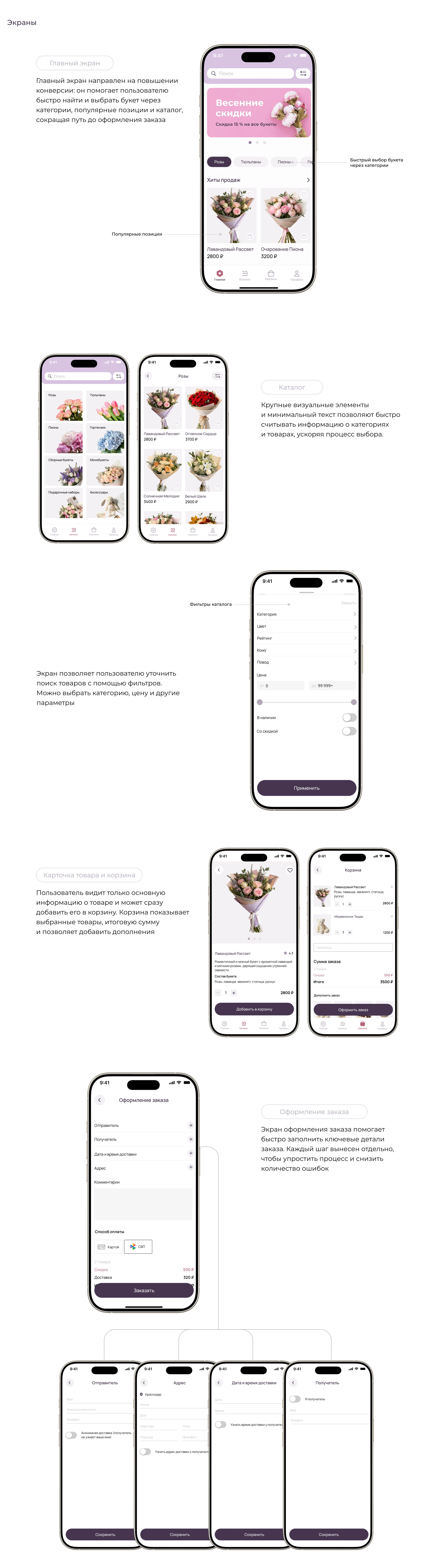 UX/UI | Мобильное приложение | Цветочный магазин Good History — Изображение №7 — Интерфейсы на Dprofile