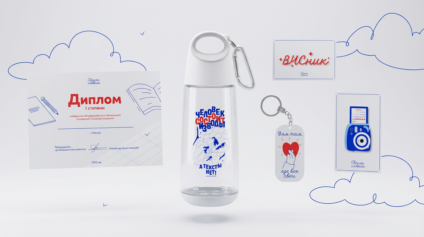 Мерч и оформление Суперфинала «Своими Словами»» — Изображение №19 — Брендинг, Иллюстрация на Dprofile