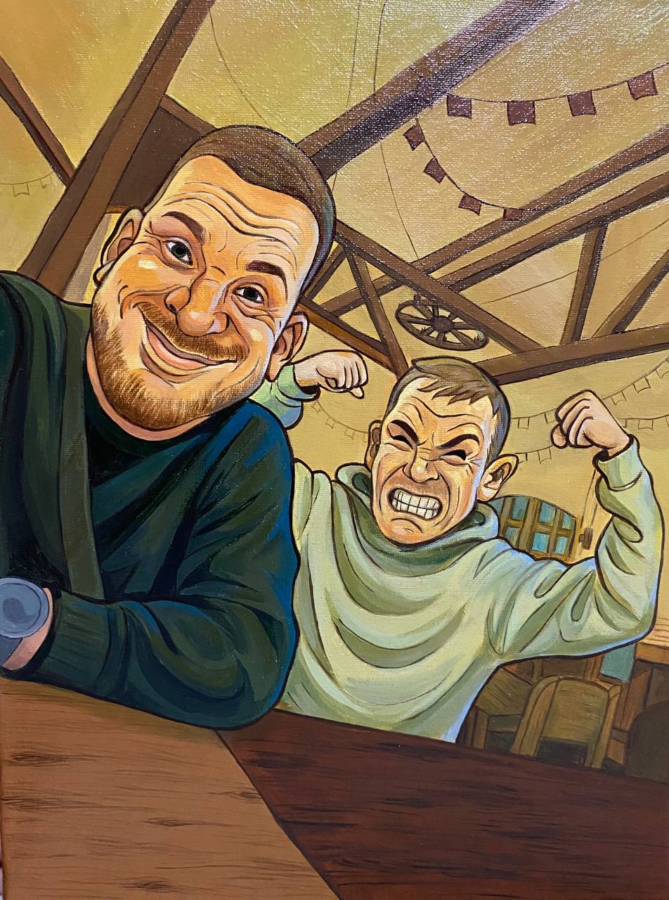 "Два друга" холст, акрил. — Изображение №2 — Иллюстрация, Архитектура на Dprofile