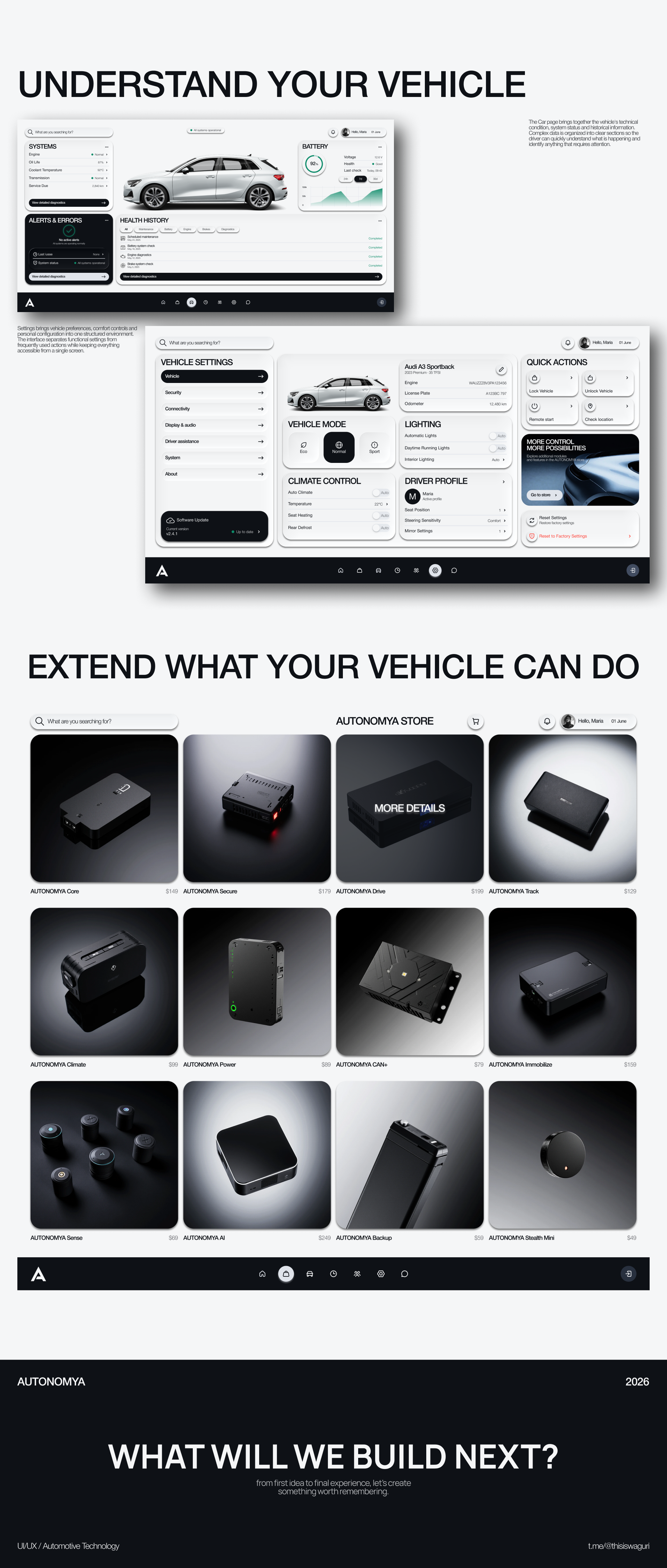 AUTONOMYA — CONNECTED VEHICLE ECOSYSTEM — Изображение №2 — Интерфейсы на Dprofile