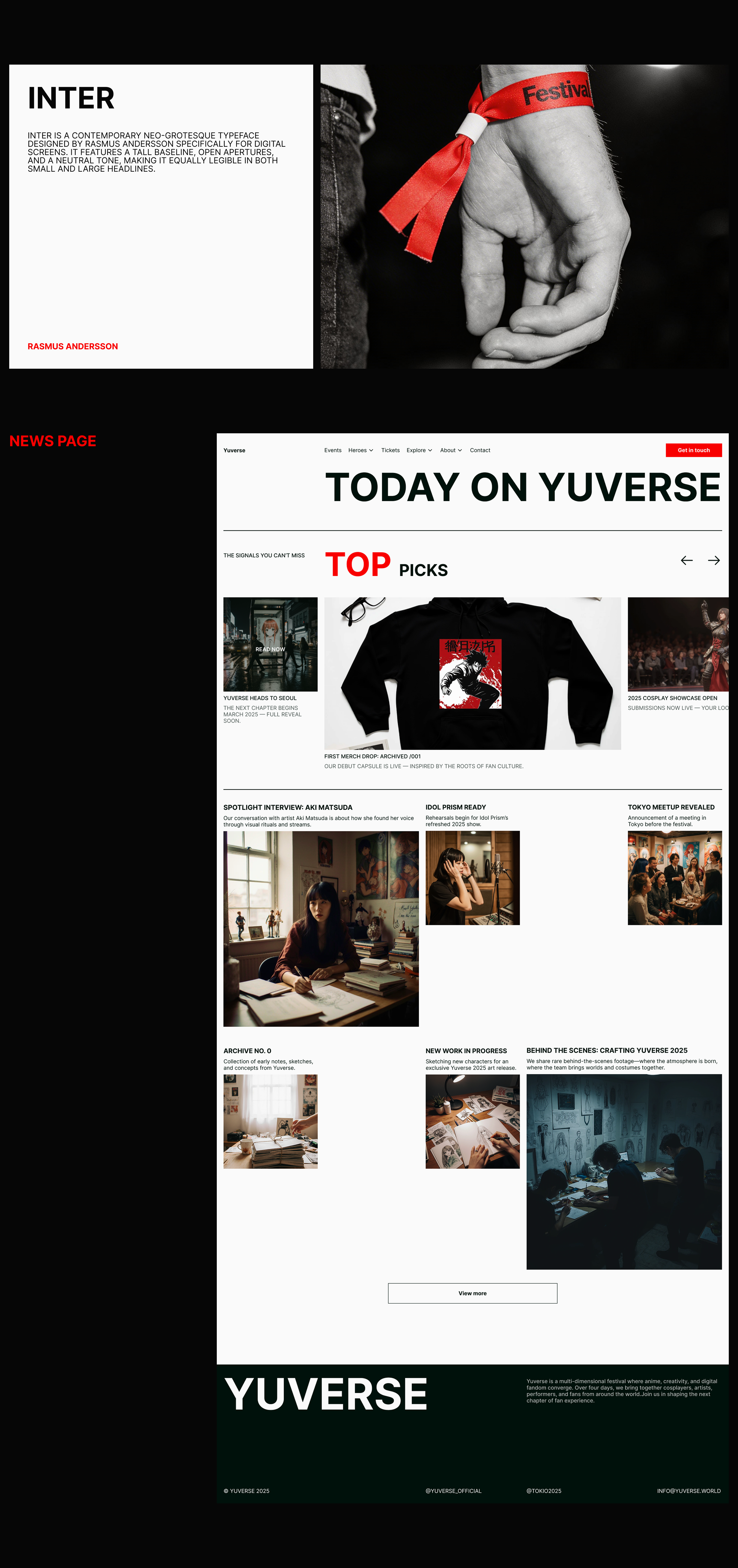 Yuverse | Cosplay fest | WEB DESIGN — Изображение №2 — Интерфейсы, Анимация на Dprofile