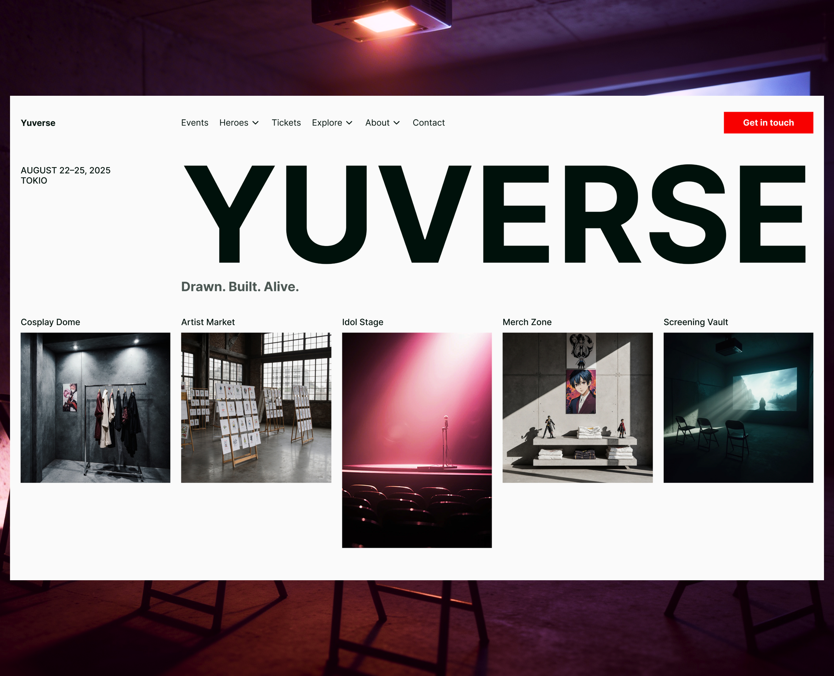 Yuverse | Cosplay fest | WEB DESIGN — Интерфейсы, Анимация на Dprofile