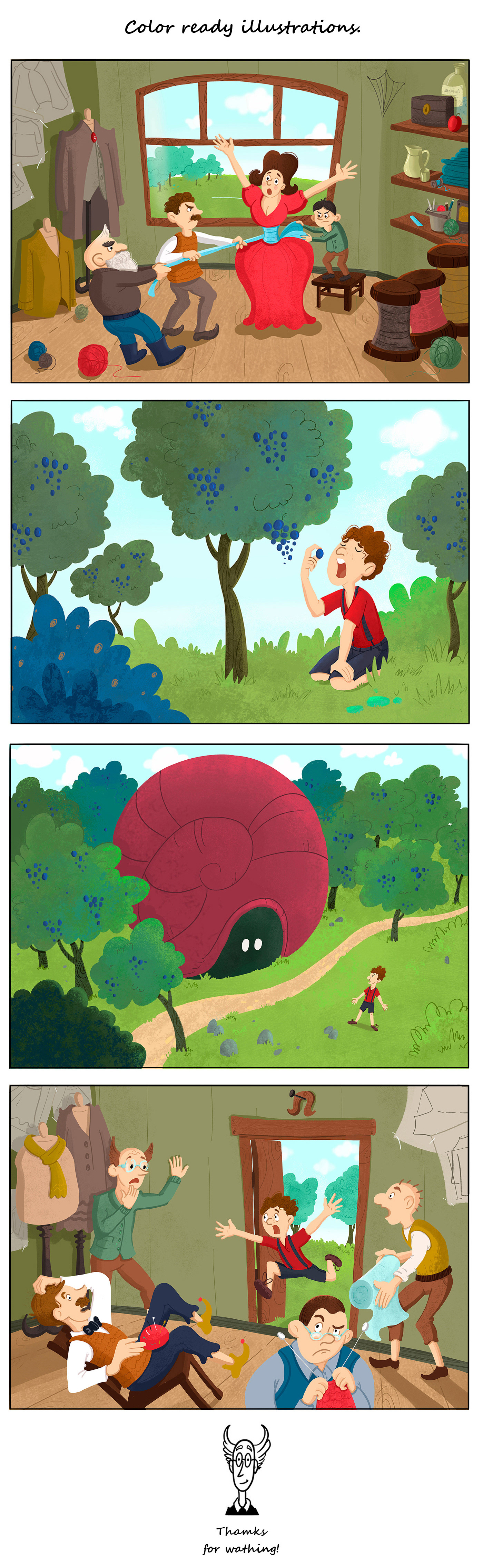 22 портных | Иллюстрации к стихотворению — Изображение №3 — Иллюстрация на Dprofile