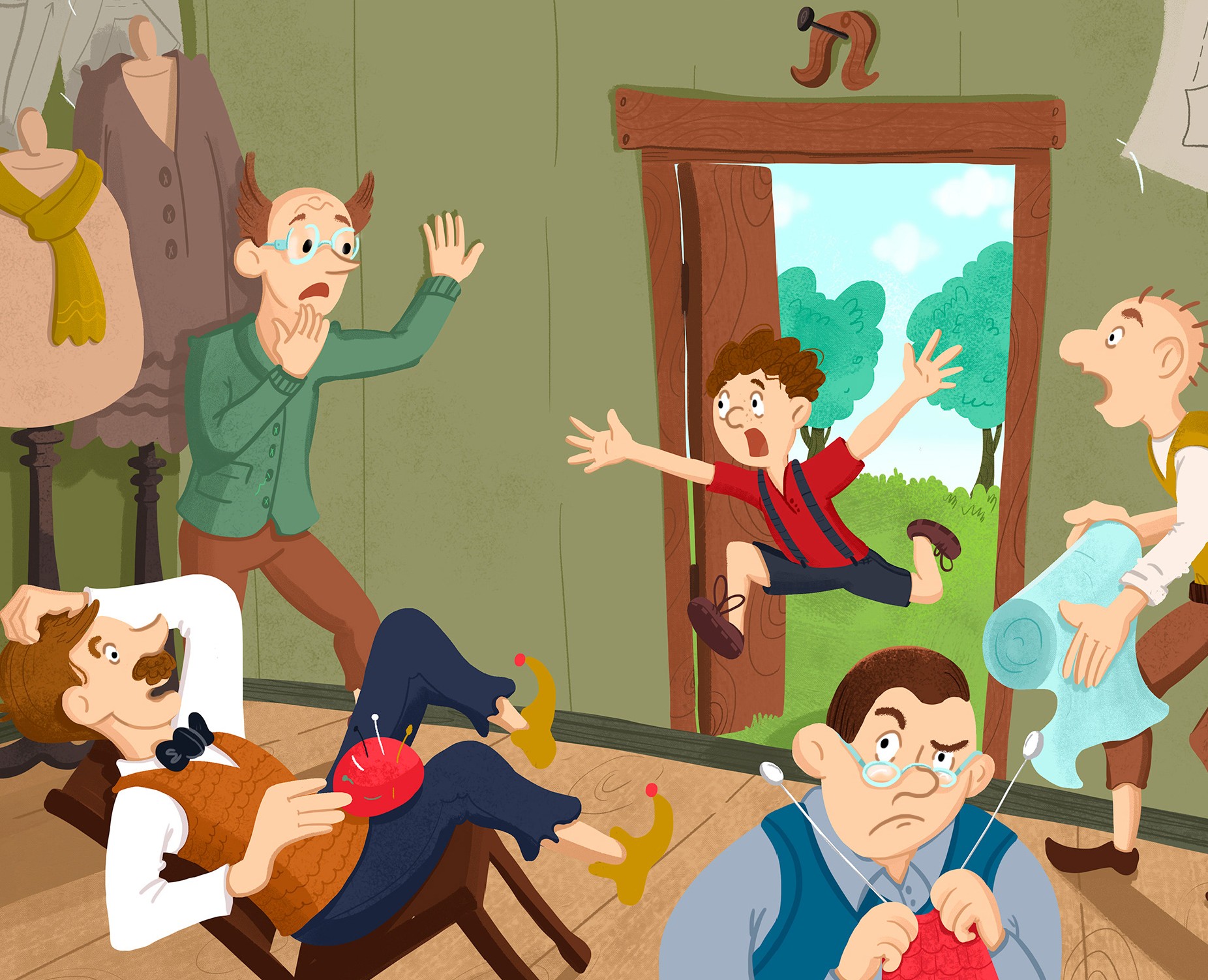 22 портных | Иллюстрации к стихотворению — Иллюстрация на Dprofile