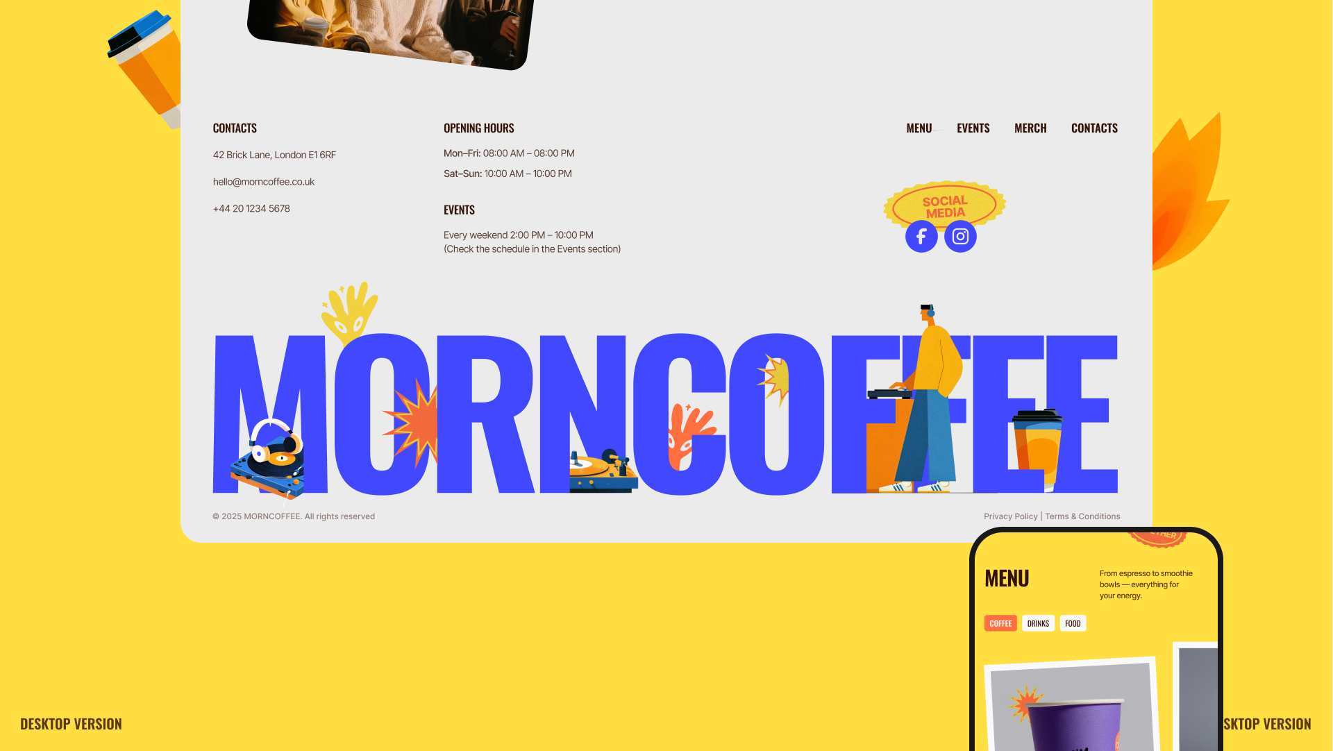 MORNCOFFEE — визуальная айдентика и лендинг — Изображение №19 — Интерфейсы, Брендинг на Dprofile