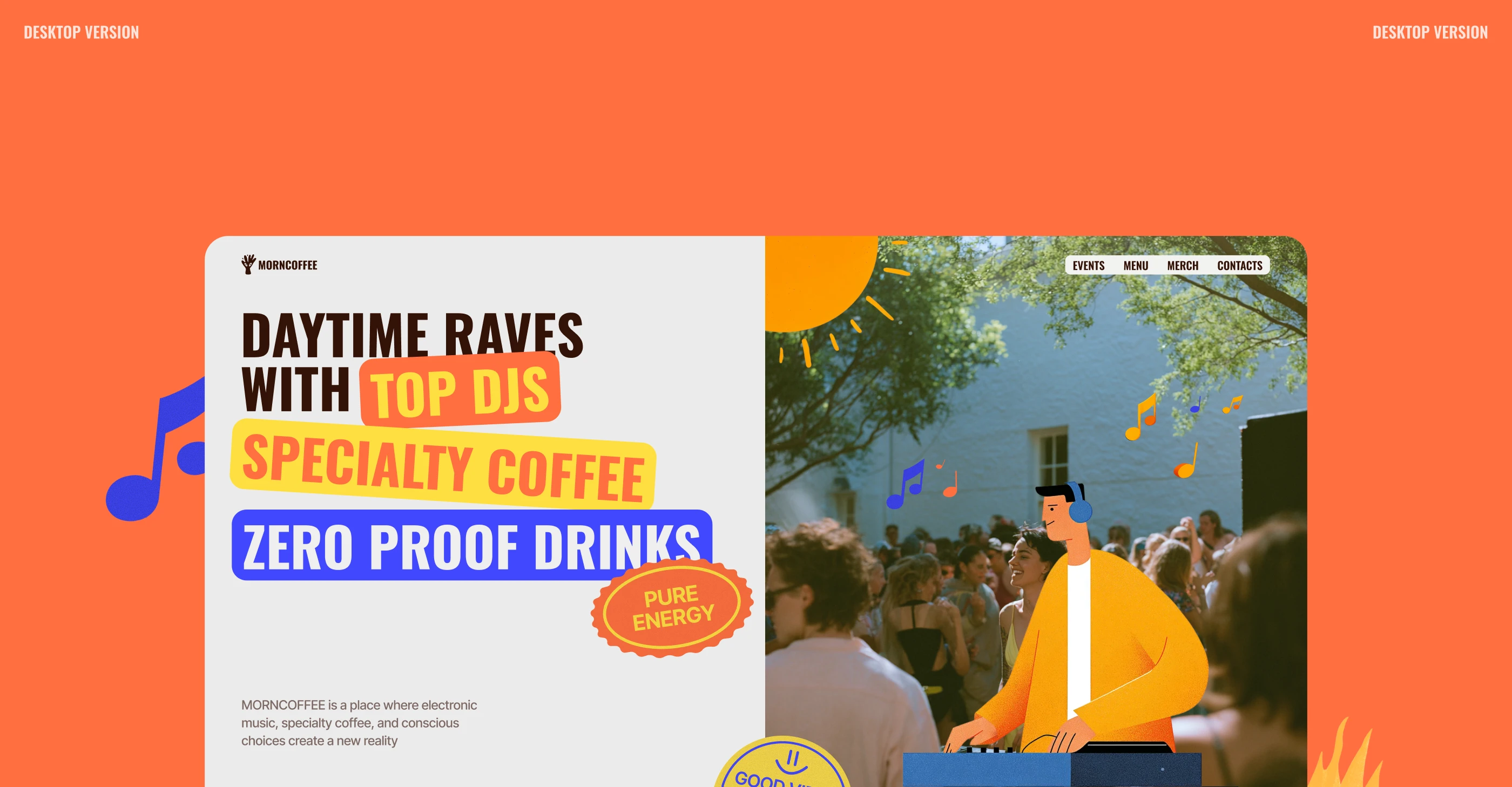 MORNCOFFEE — визуальная айдентика и лендинг — Изображение №6 — Интерфейсы, Брендинг на Dprofile