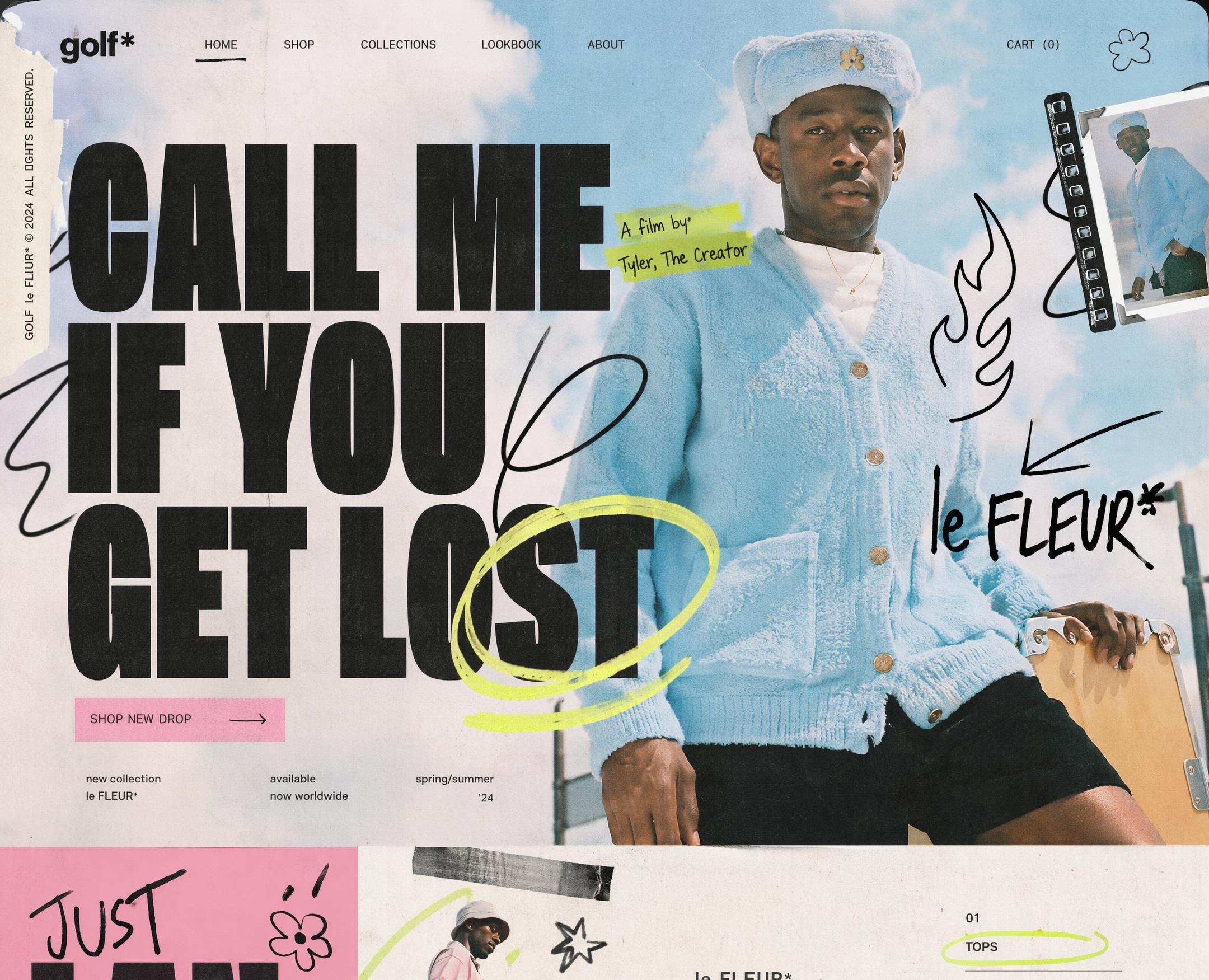 Лендинг для Golf le Fleur (Tyler, the Creator) — Интерфейсы, Графика на Dprofile