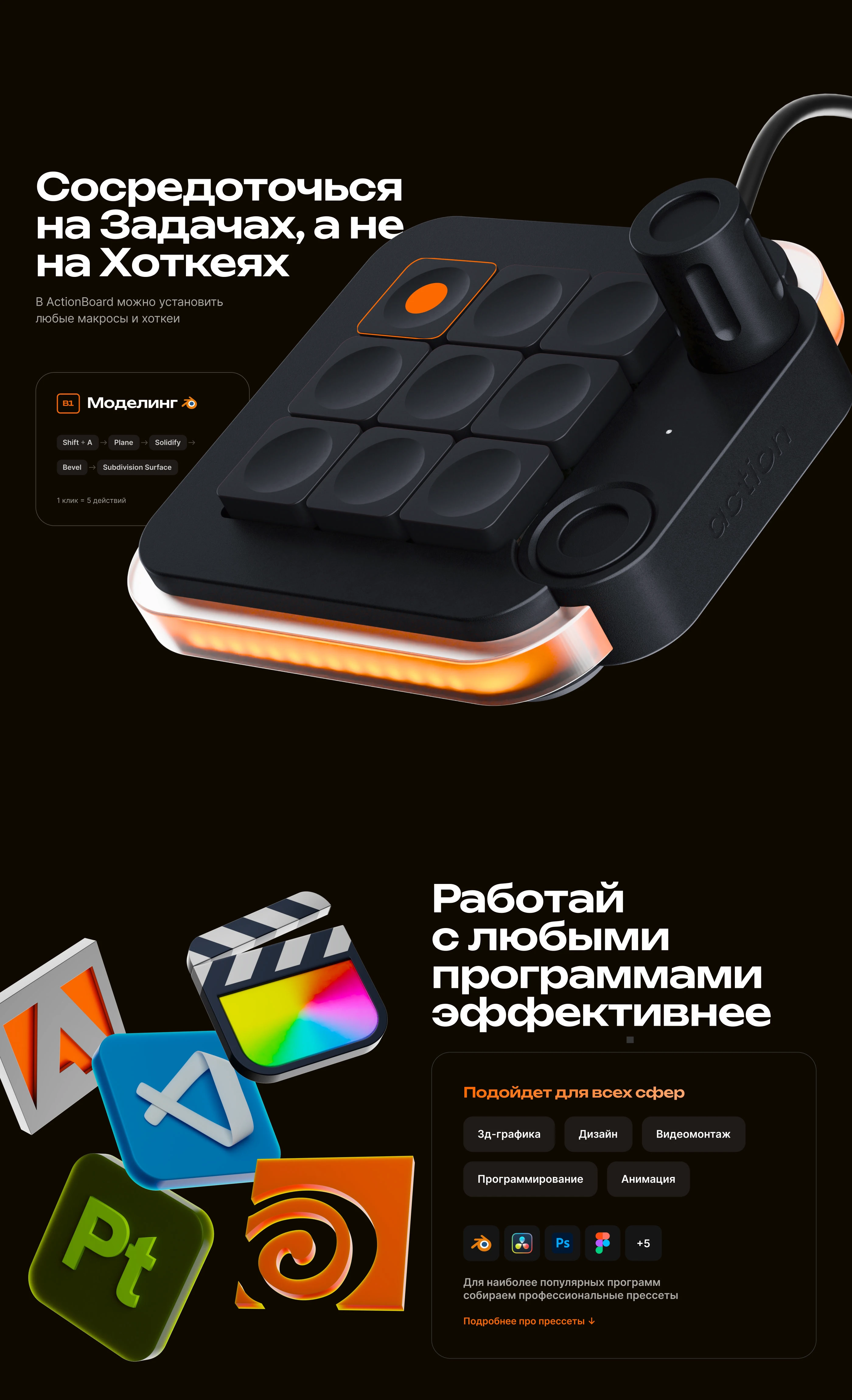 ActionBoard | Сайт Предпродаж — Изображение №3 — Интерфейсы, Анимация на Dprofile