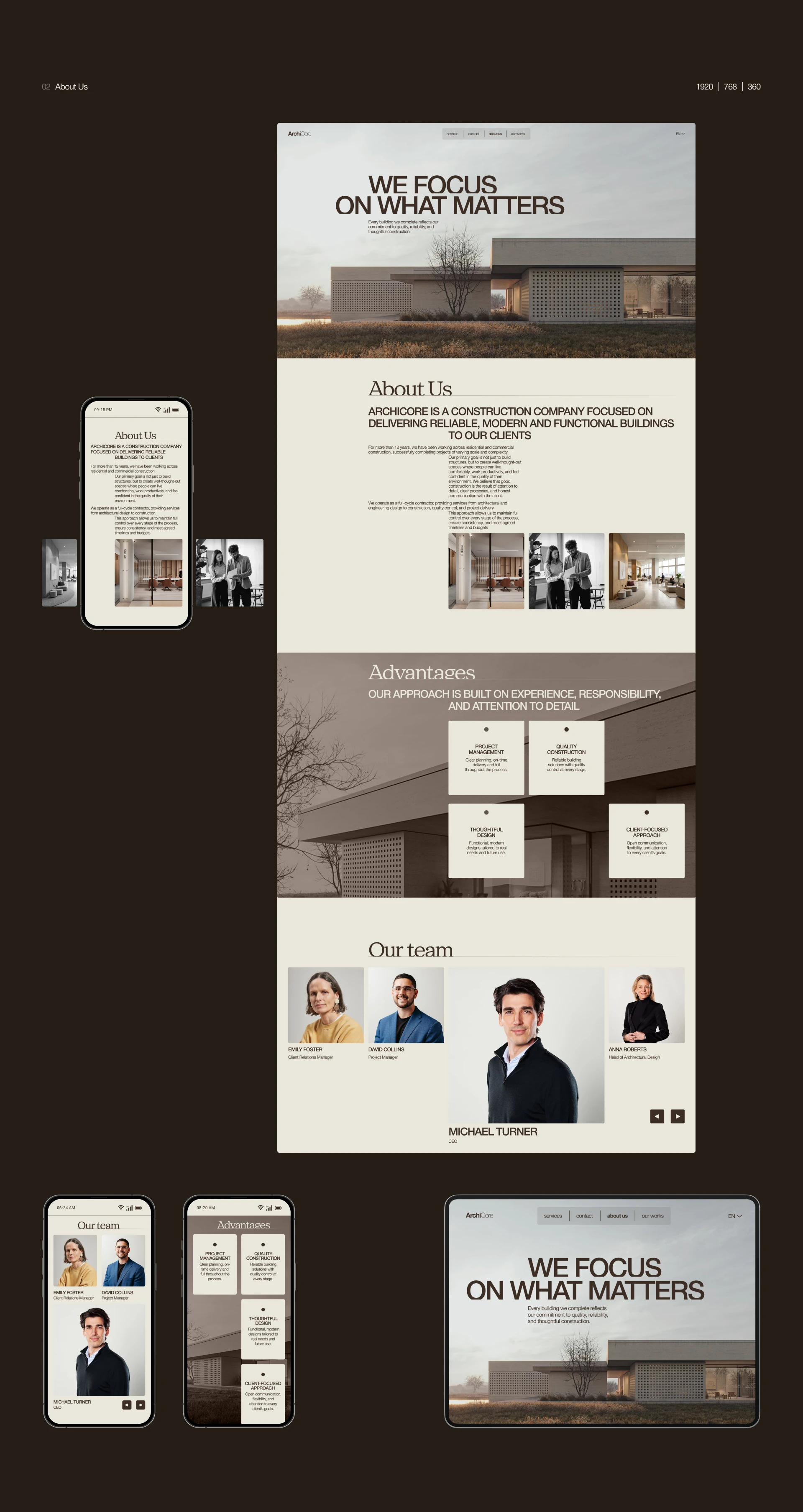 ArchiCore — corporate website — Изображение №5 — Интерфейсы на Dprofile