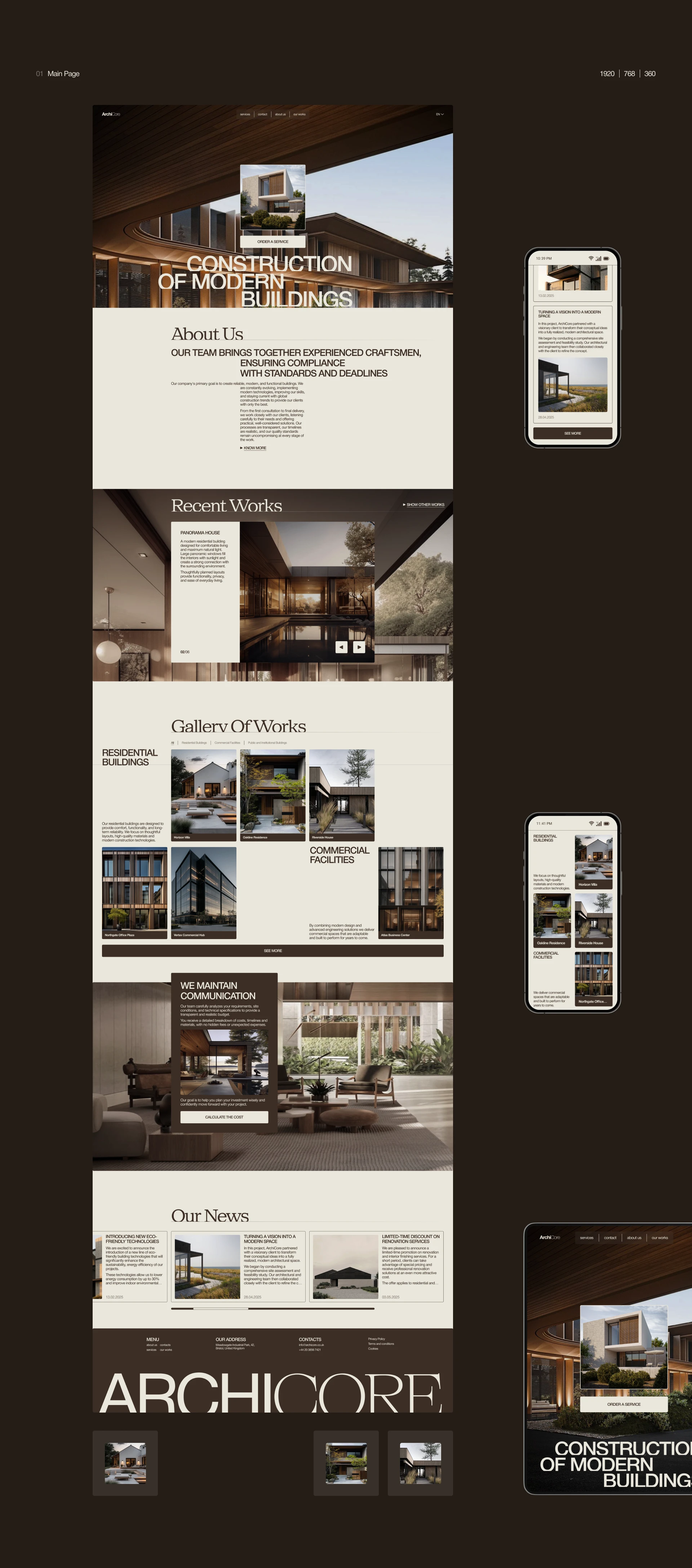 ArchiCore — corporate website — Изображение №3 — Интерфейсы на Dprofile