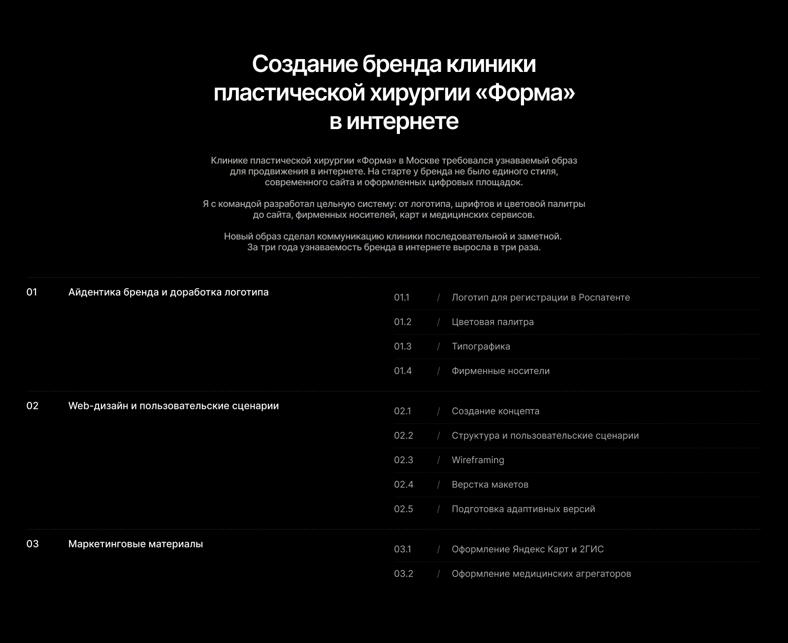 Создание бренда клиники пластической хирургии «Форма» в инт… — Изображение №2 — Интерфейсы, Брендинг на Dprofile