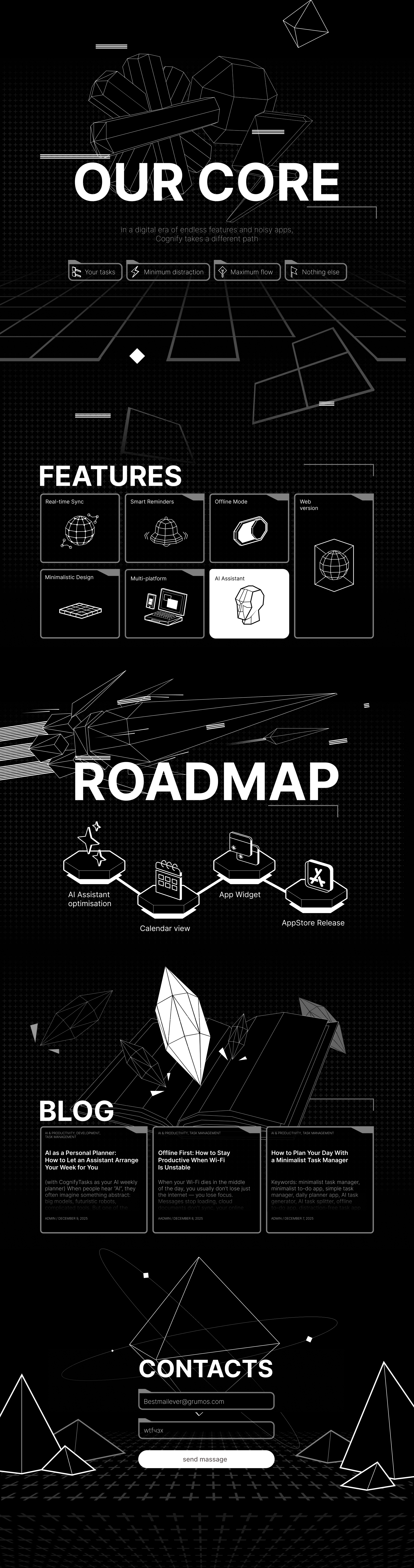 Cognify Tasks landing page — Изображение №3 — Интерфейсы, Иллюстрация на Dprofile