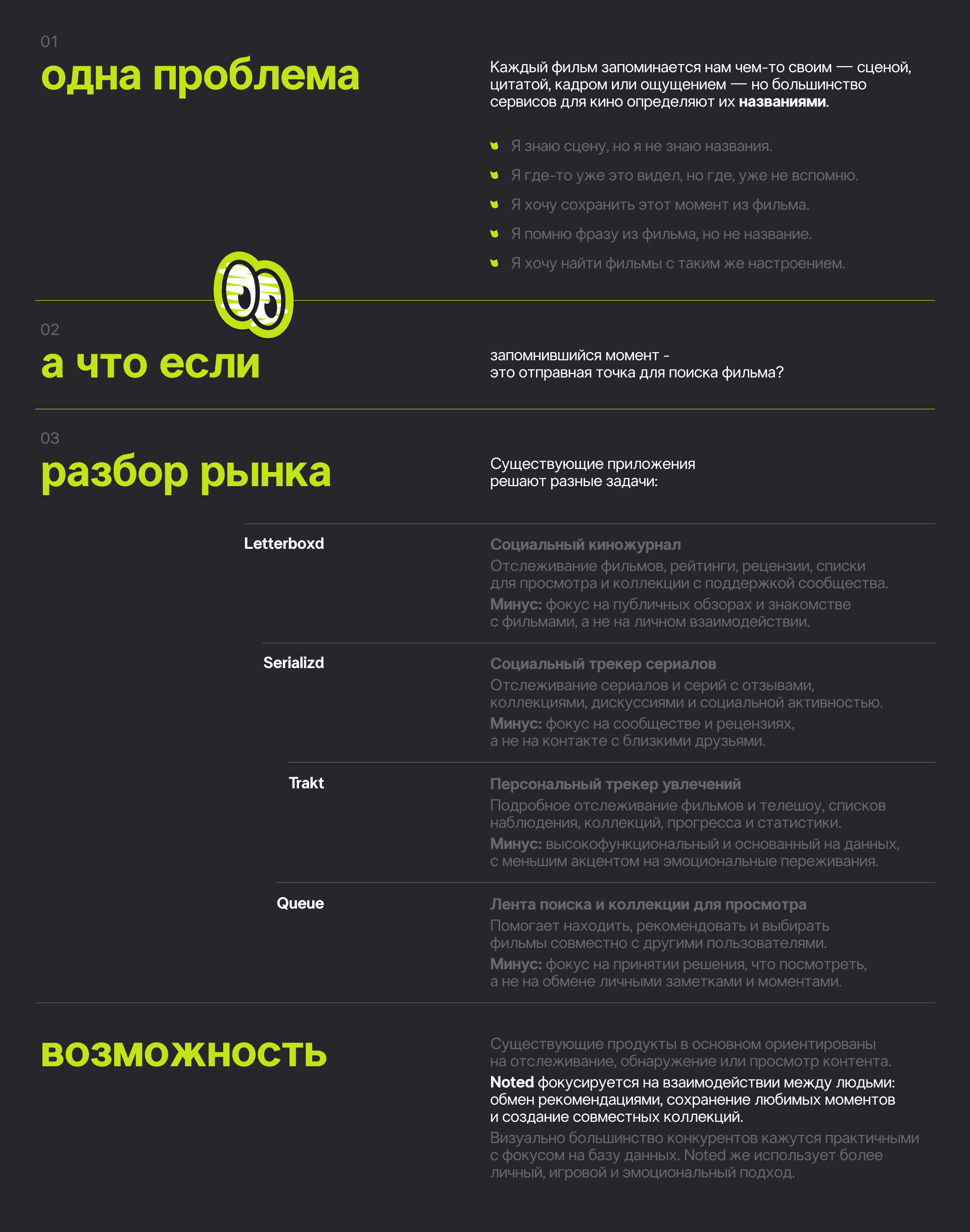 Noted — цифровой продукт для кино и моментов — Изображение №3 — Интерфейсы, Брендинг на Dprofile