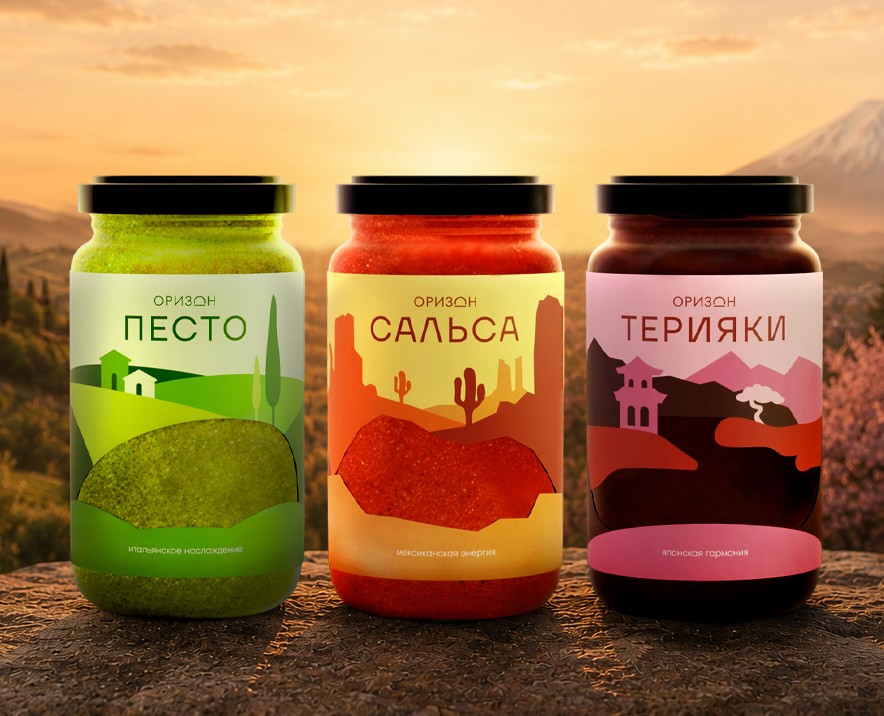 Упаковка соусов мировой кухни «Оризон» на Dprofile