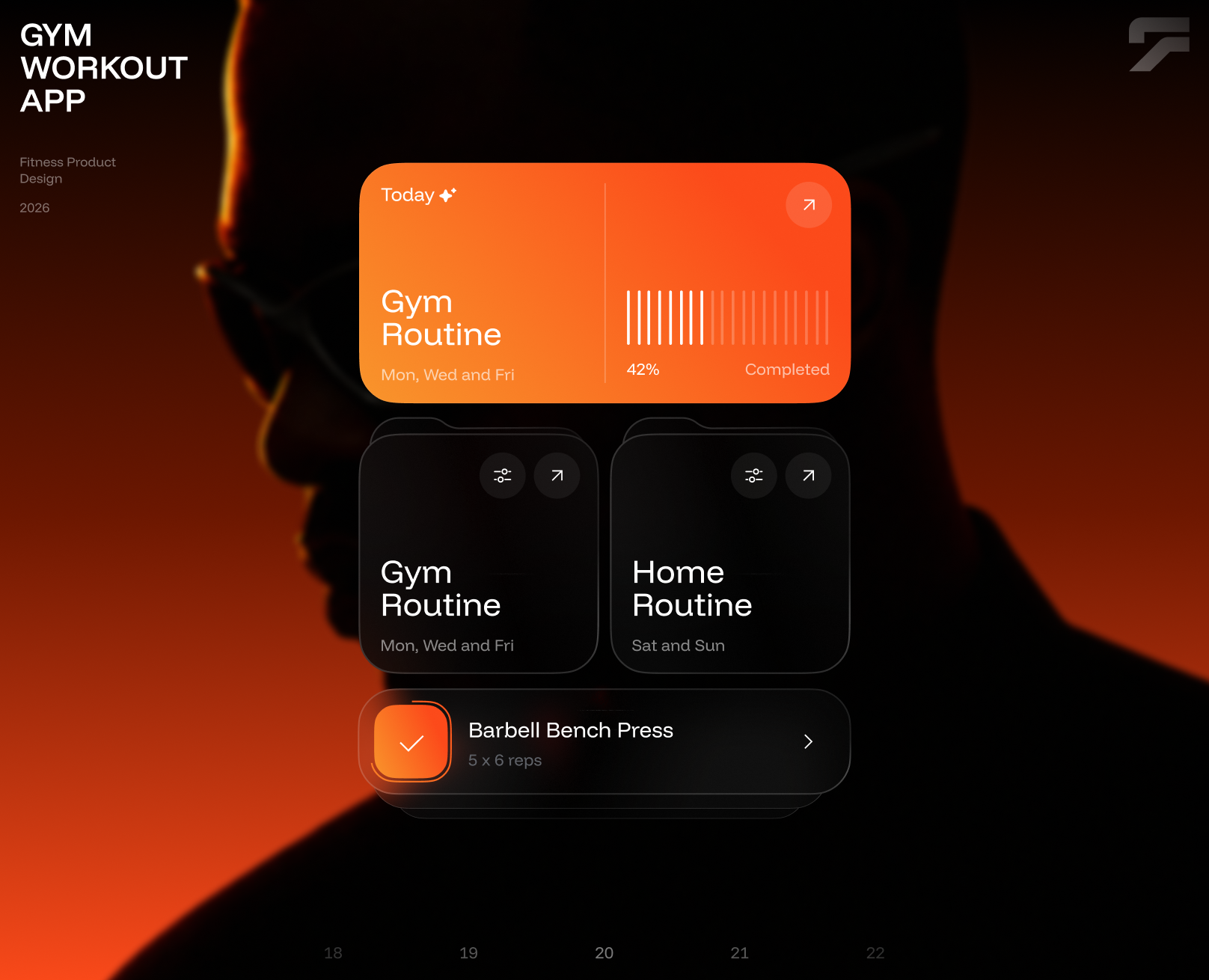 Gym Workout App — Интерфейсы на Dprofile